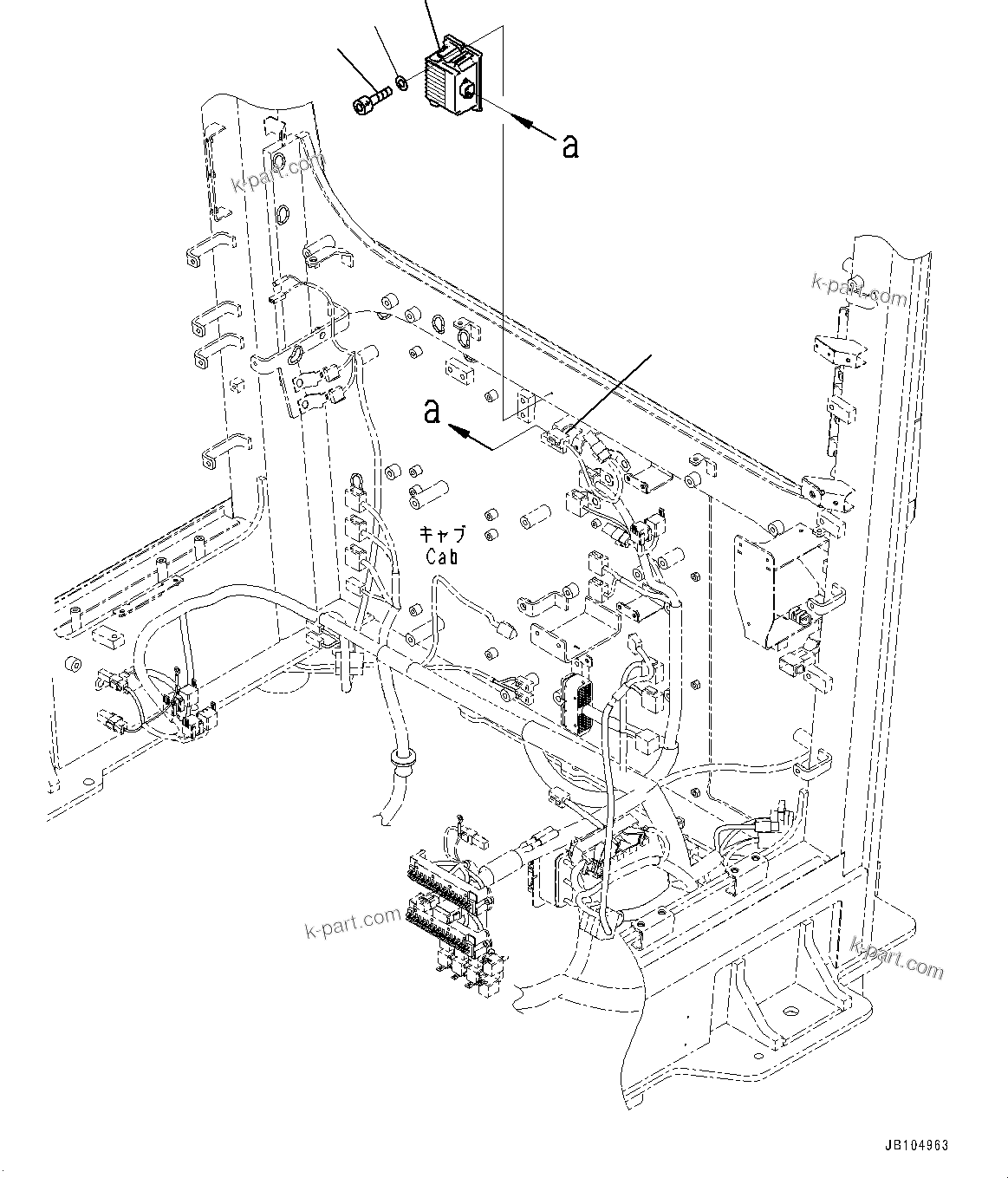Komatsu parts book diagram for GD955-7M0 S/N 31001-UP: FLOOR, DC CONVERTER(#30001-)