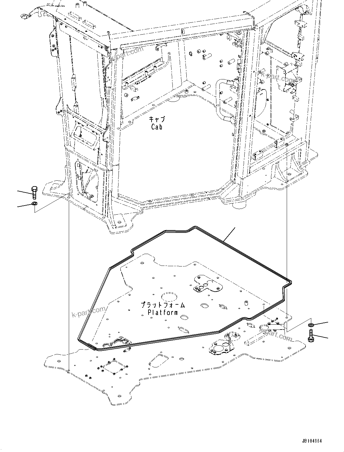 Komatsu parts book diagram for GD955-7M0 S/N 31001-UP: FLOOR, SEAL(#30001-)