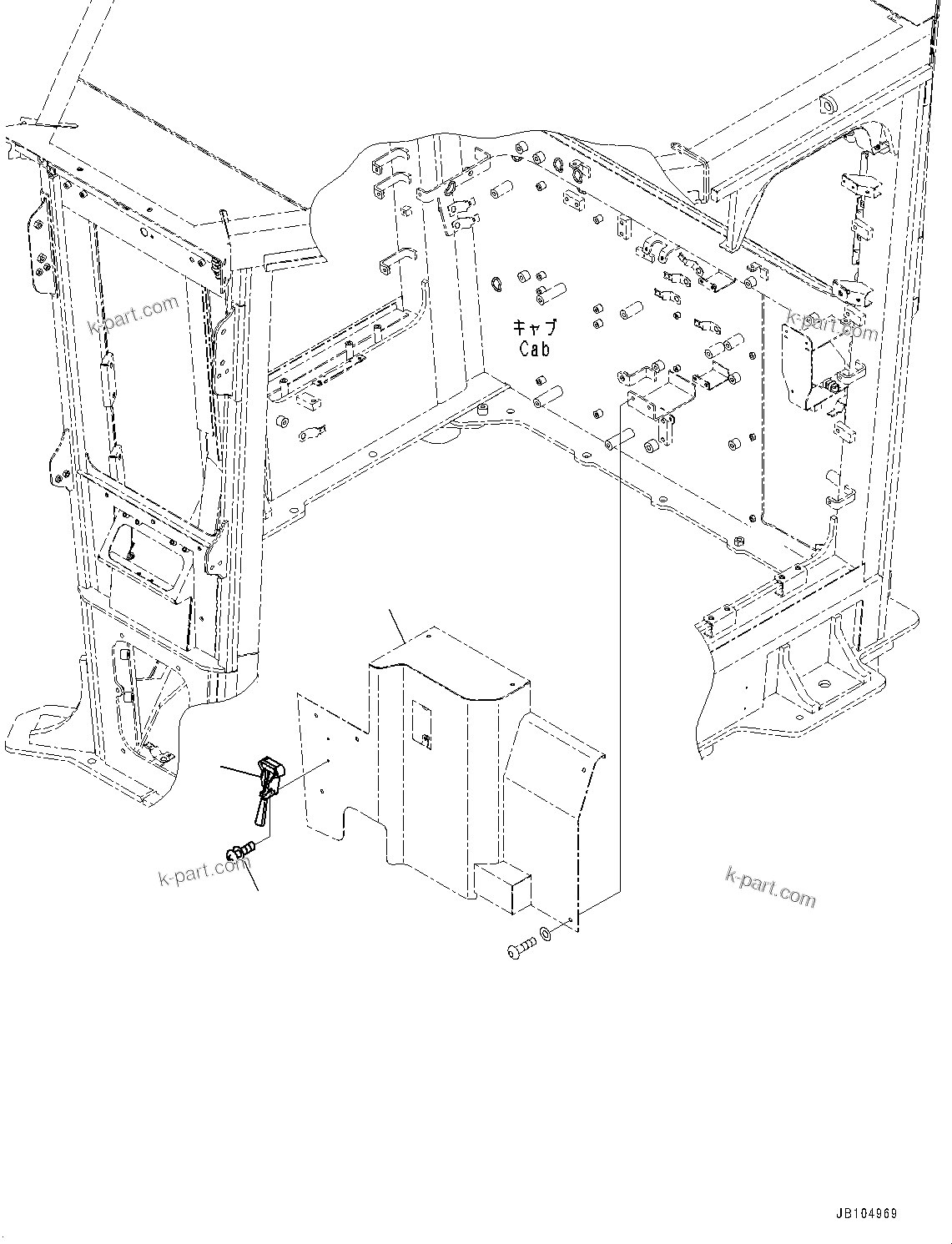 Komatsu parts book diagram for GD955-7M0 S/N 31001-UP: FLOOR, HAMMER(#30001-)