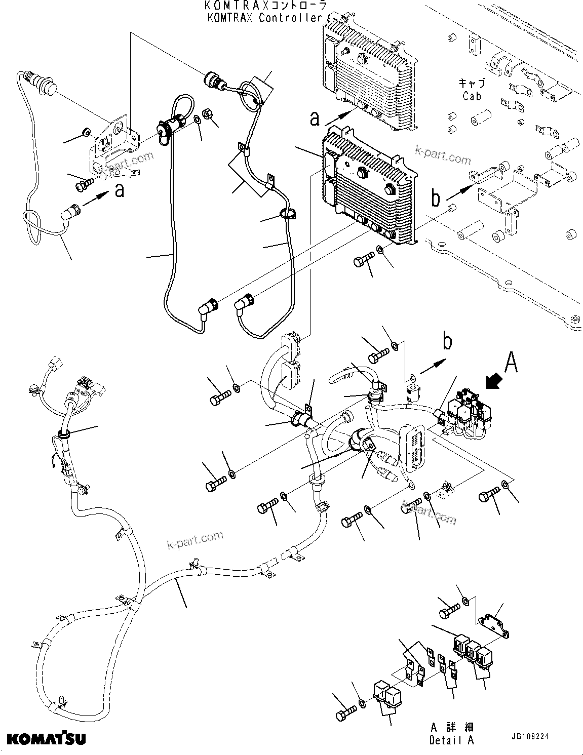 Komatsu parts book diagram for GD955-7M0 S/N 31001-UP: FLOOR, KOMVISION CONTROLLER (WITHOUT KOMVISION, RADAR)(#30001-)