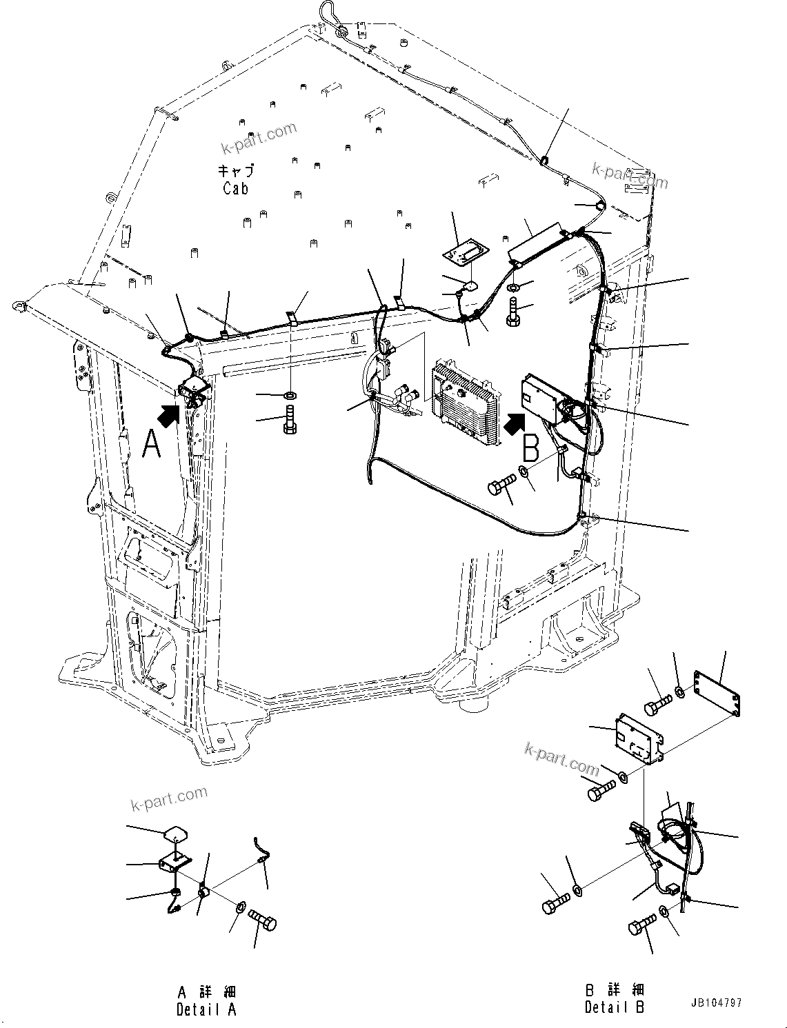 Komatsu parts book diagram for GD955-7M0 S/N 31001-UP: KOMTRAX CONTROLLER, (1/2)(#30001-)