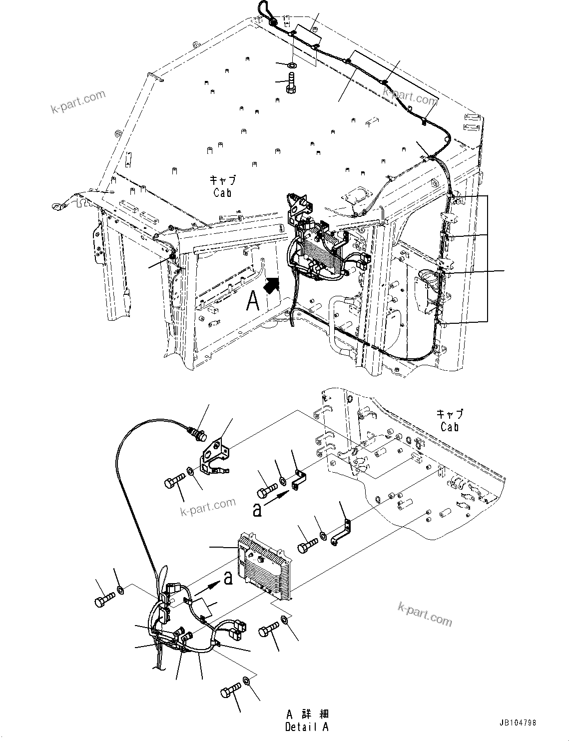 Komatsu parts book diagram for GD955-7M0 S/N 31001-UP: KOMTRAX CONTROLLER, (2/2)(#30001-)