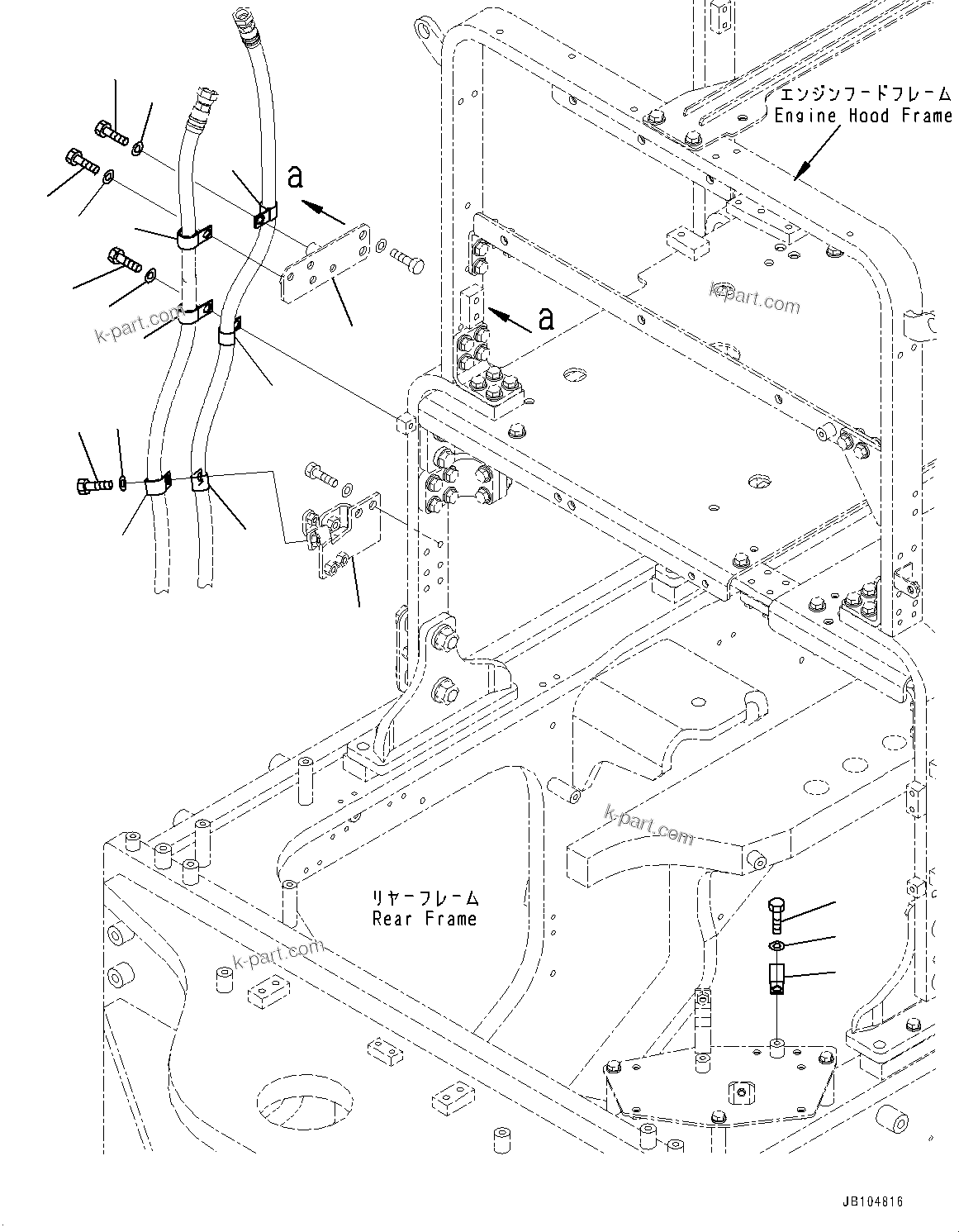 Komatsu parts book diagram for GD955-7M0 S/N 31001-UP: BRAKE PIPING, MOUNTING(#30001-)