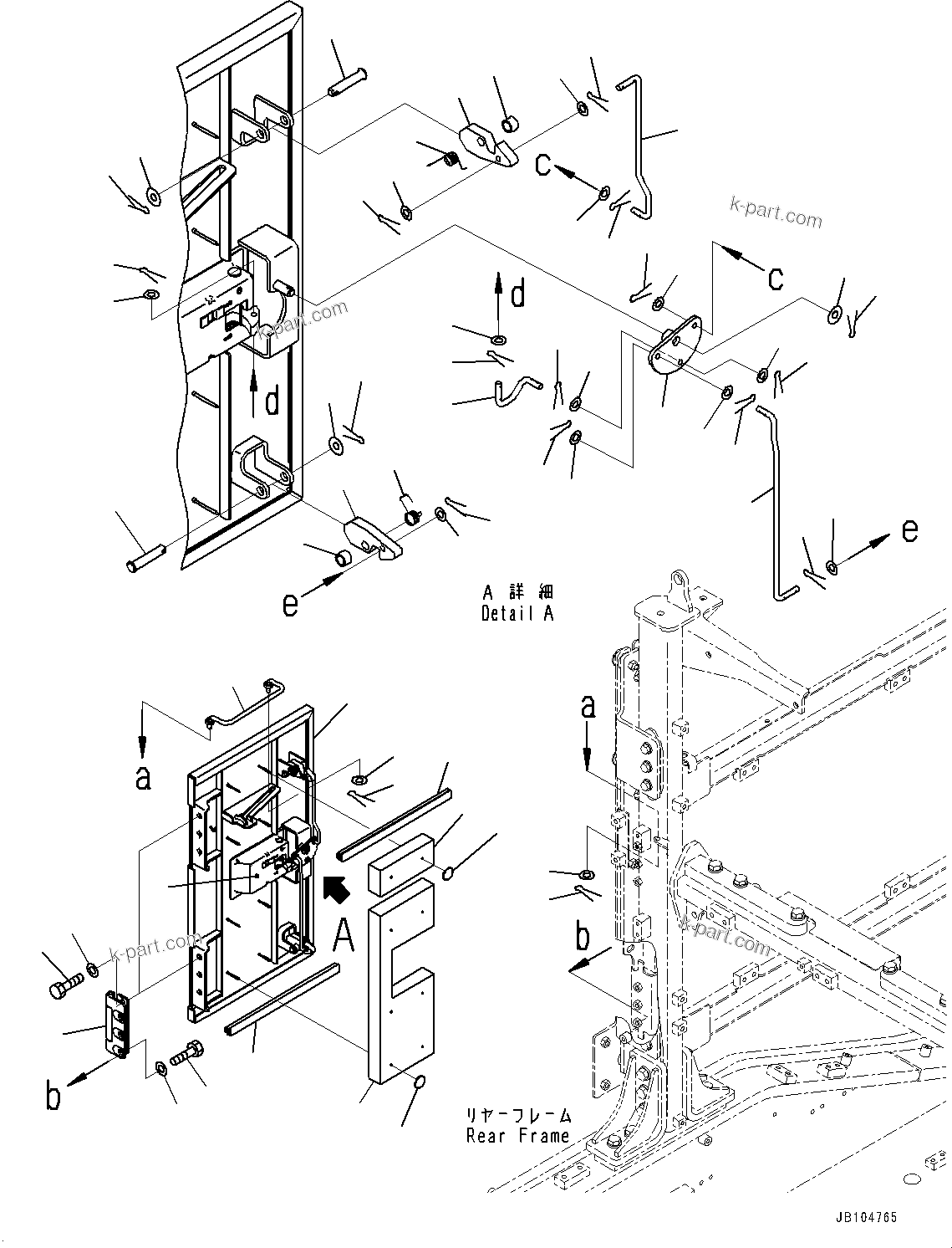 Komatsu parts book diagram for GD955-7M0 S/N 31001-UP: ENGINE HOOD, SIDE DOOR, R.H. (3/3)(#30001-)