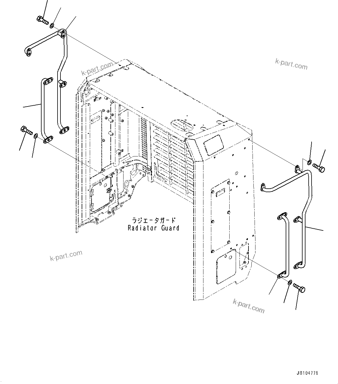 Komatsu parts book diagram for GD955-7M0 S/N 31001-UP: ENGINE HOOD, GRIP(#30001-)