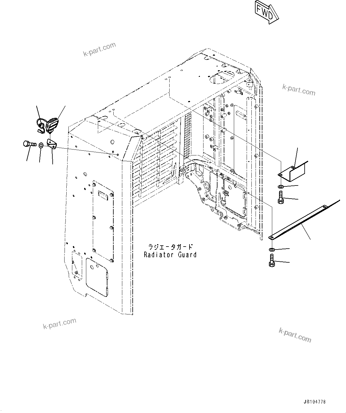 Komatsu parts book diagram for GD955-7M0 S/N 31001-UP: ENGINE HOOD, WORKING LAMP, REAR (2/2)(#30001-)