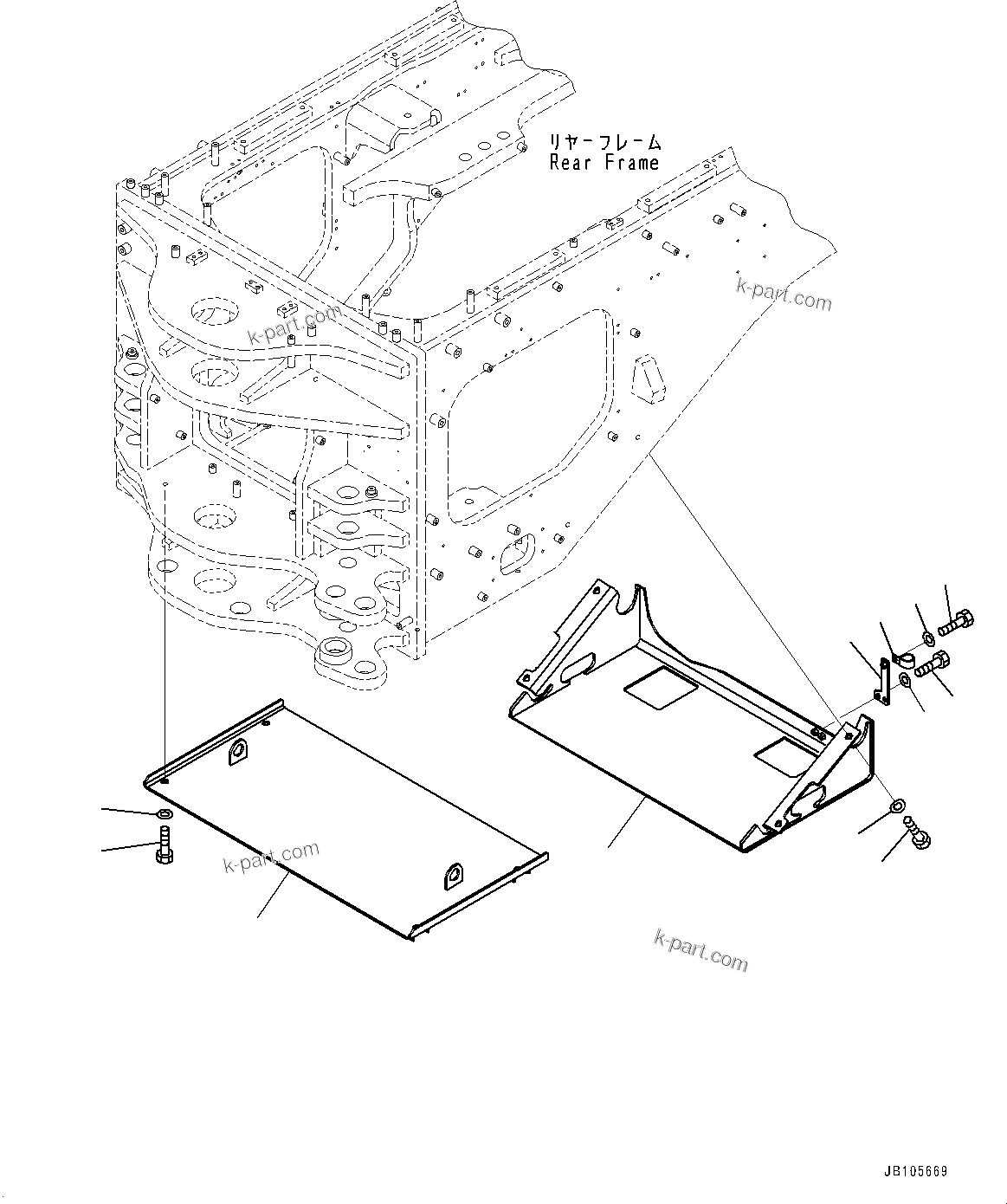 Komatsu parts book diagram for GD955-7M0 S/N 31001-UP: UNDER COVER, (#30001-)