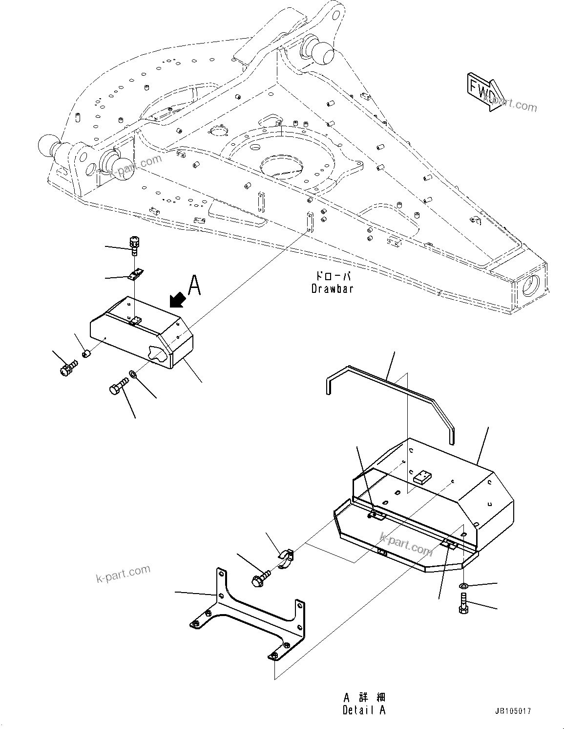 Komatsu parts book diagram for GD955-7M0 S/N 31001-UP: TOOL BOX, (#30001-)