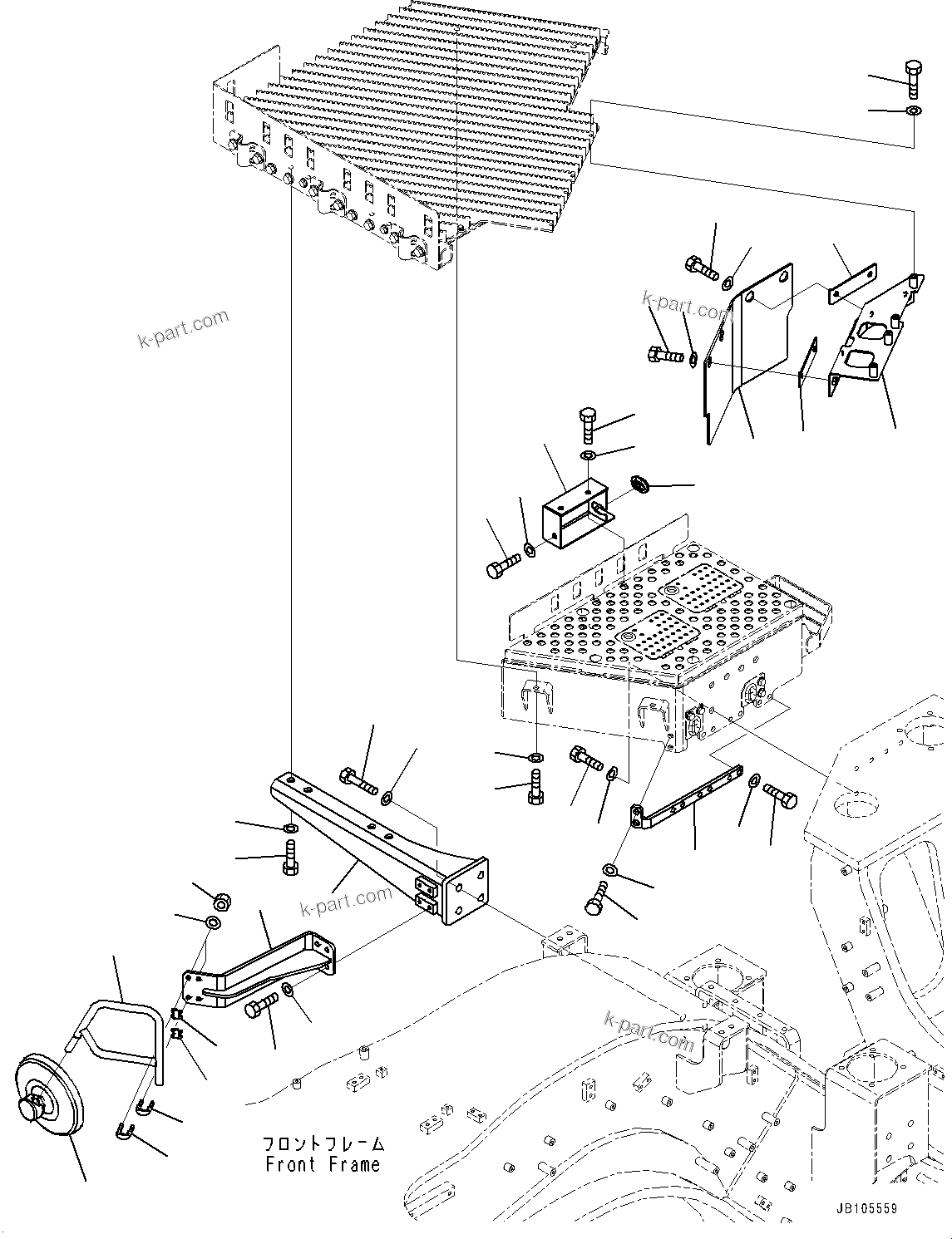 Komatsu parts book diagram for GD955-7M0 S/N 31001-UP: PLATFORM, REARVIEW MIRROR, R.H.(#30001-)