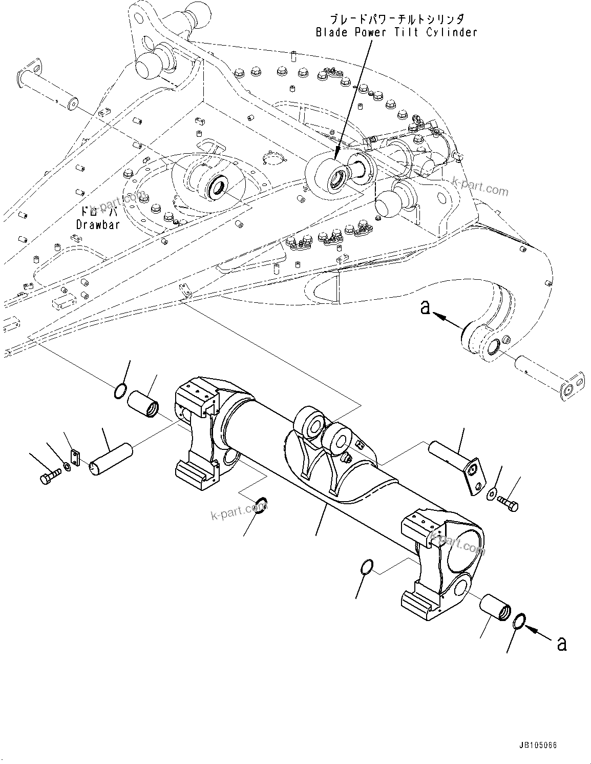 Komatsu parts book diagram for GD955-7M0 S/N 31001-UP: CIRCLE DRAWBAR, ADJUSTER(#30001-)