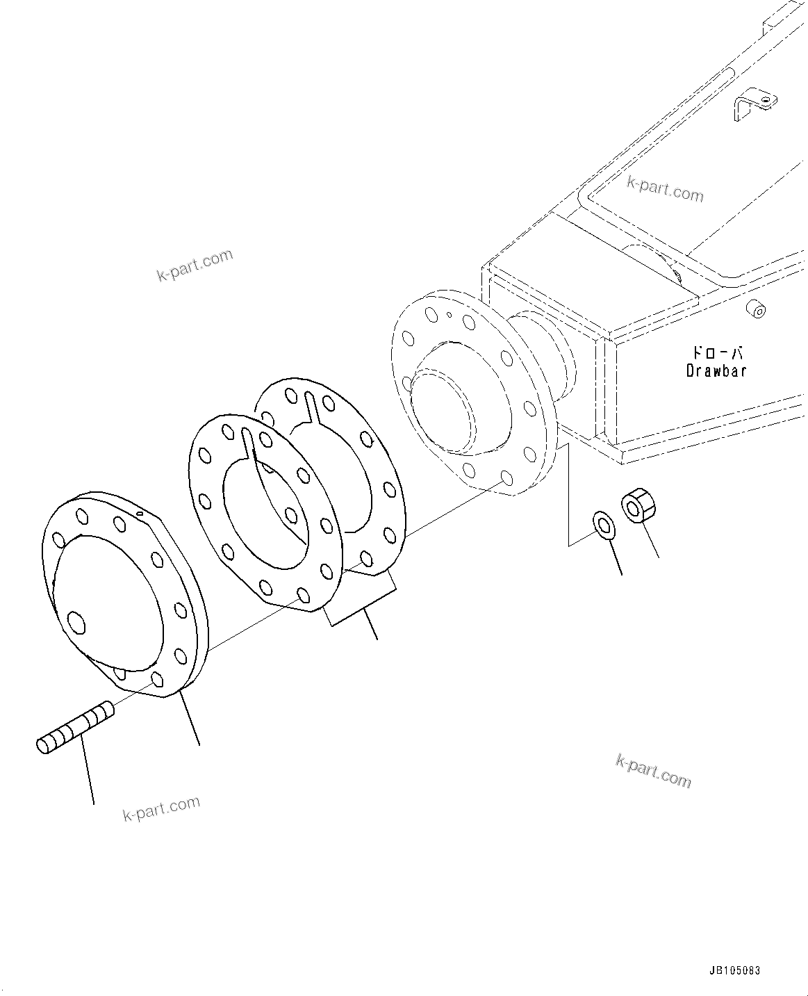 Komatsu parts book diagram for GD955-7M0 S/N 31001-UP: CIRCLE DRAWBAR, HOLDER(#30001-)