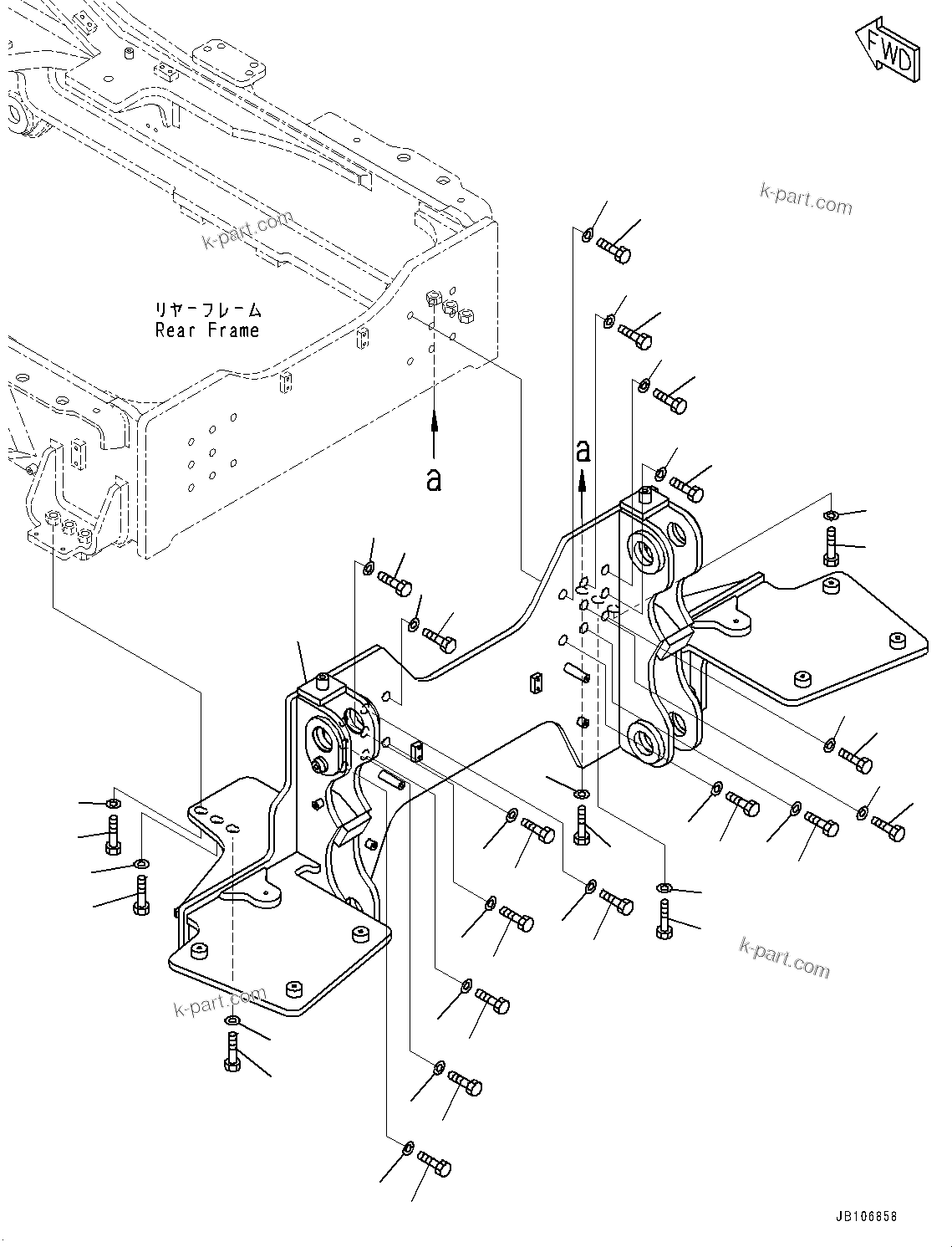 Komatsu parts book diagram for GD955-7M0 S/N 31001-UP: RIPPER, MOUNTING PARTS (PROVISION FOR AUTOMATIC FIRE EXTINGUISHER)(#30001-)
