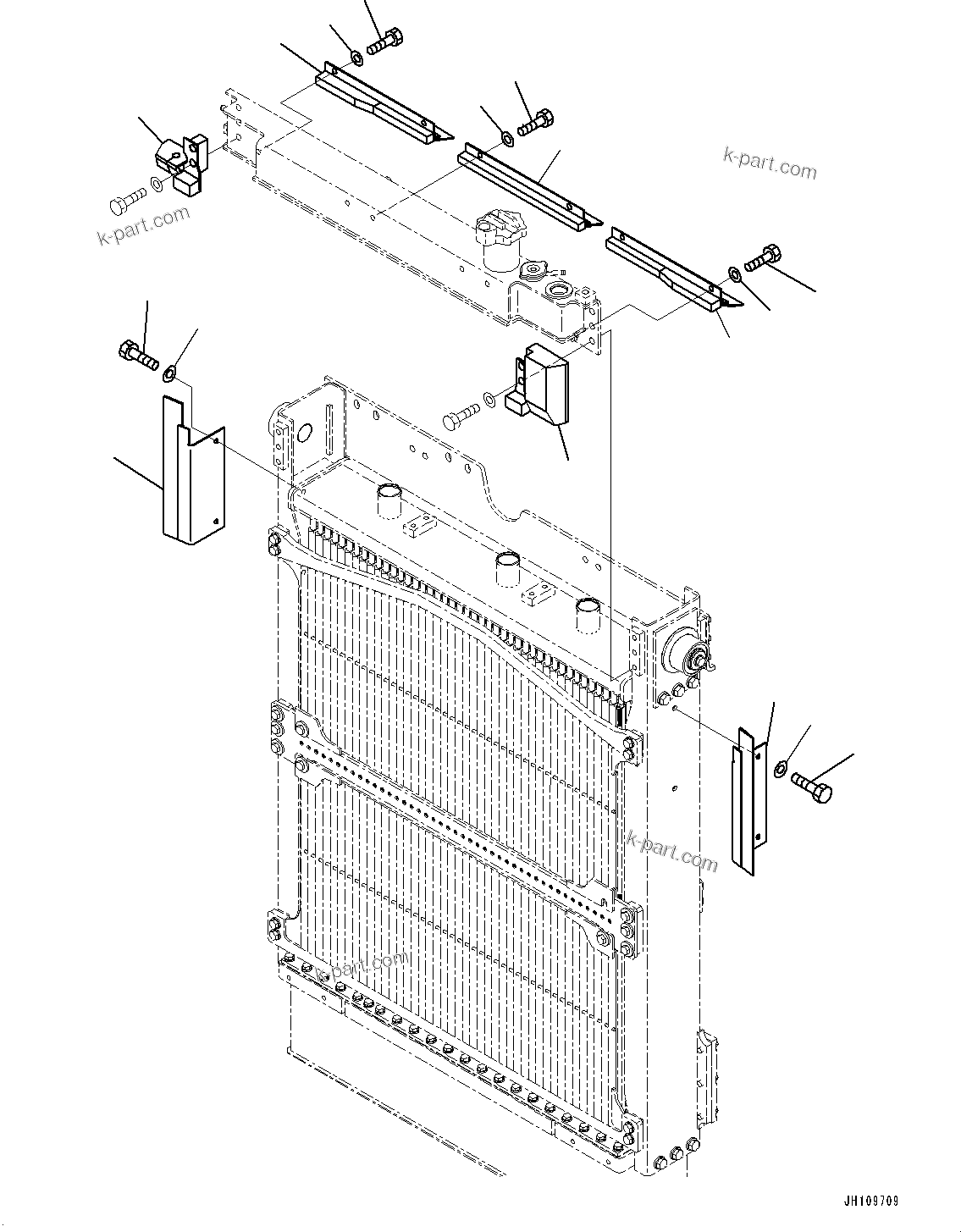 Komatsu parts book diagram for D275A-6 S/N 190001-UP (Mongolia Standard Machine): COOLING SYSTEM, WIND BRAKE(#190001-)