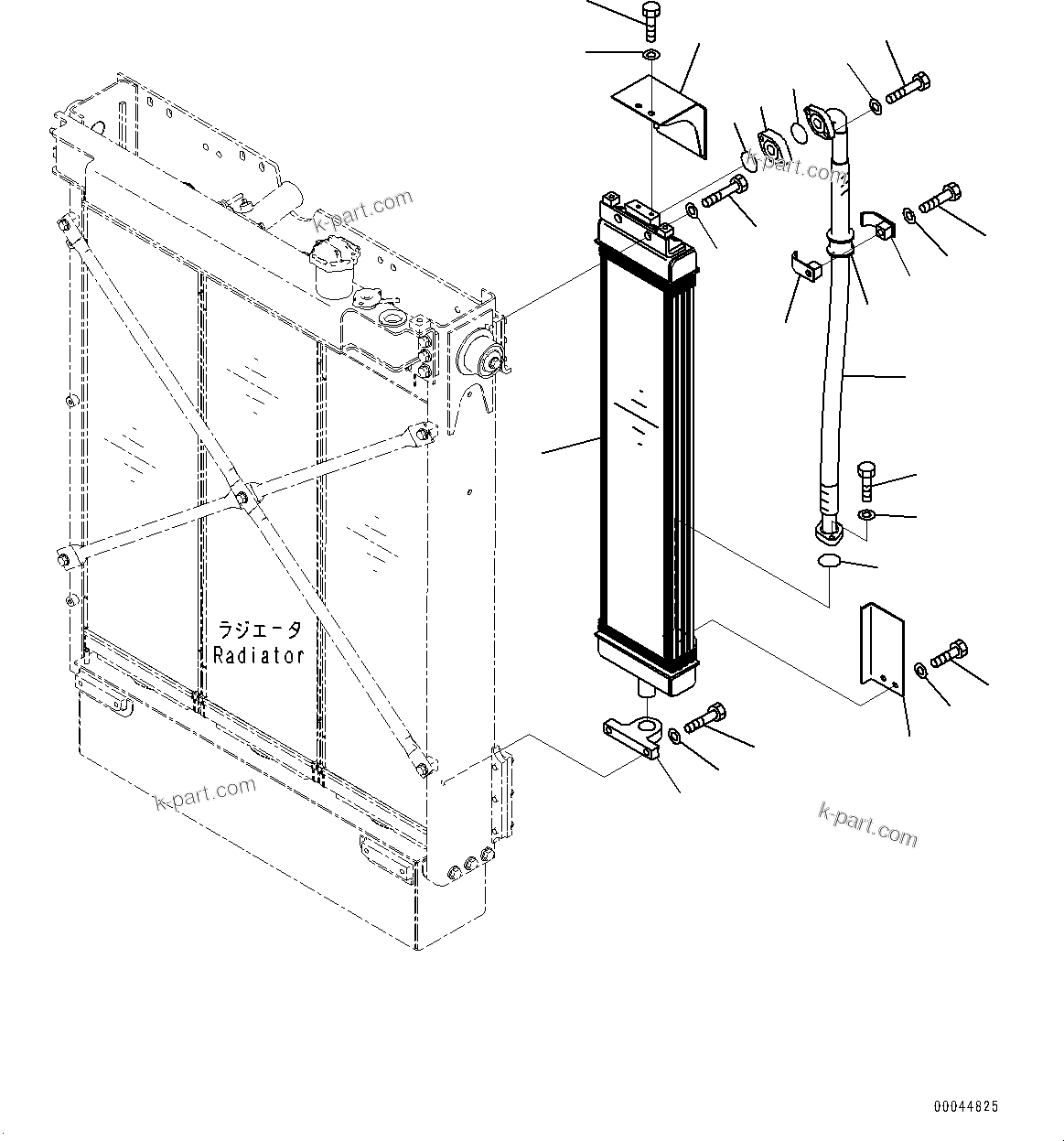 Komatsu parts book diagram for D275A-6 S/N 190001-UP (Mongolia Standard Machine): COOLING SYSTEM, OIL COOLER(#190001-)