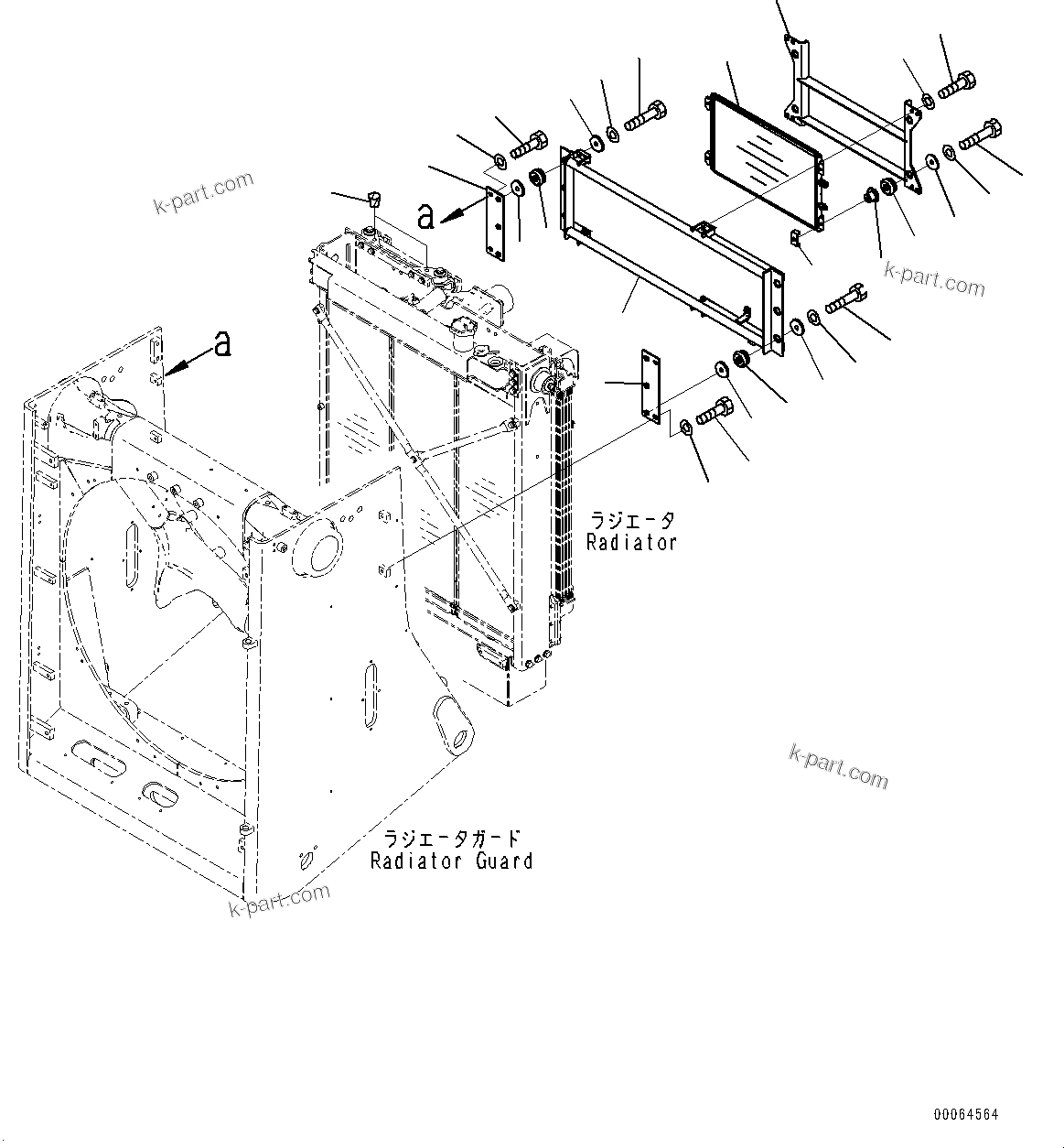 Komatsu parts book diagram for D275A-6 S/N 190001-UP (Mongolia Standard Machine): COOLING SYSTEM, CONDENSER AND MOUNTING(#190001-)