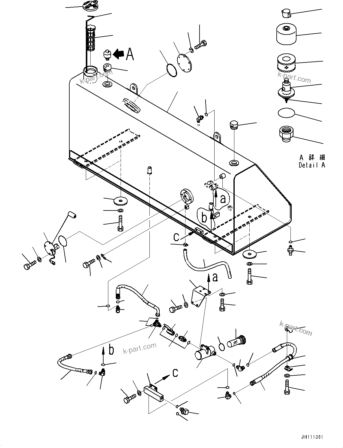 Komatsu parts book diagram for D275A-6 S/N 190001-UP (Mongolia Standard Machine): FUEL TANK, (#180001-)