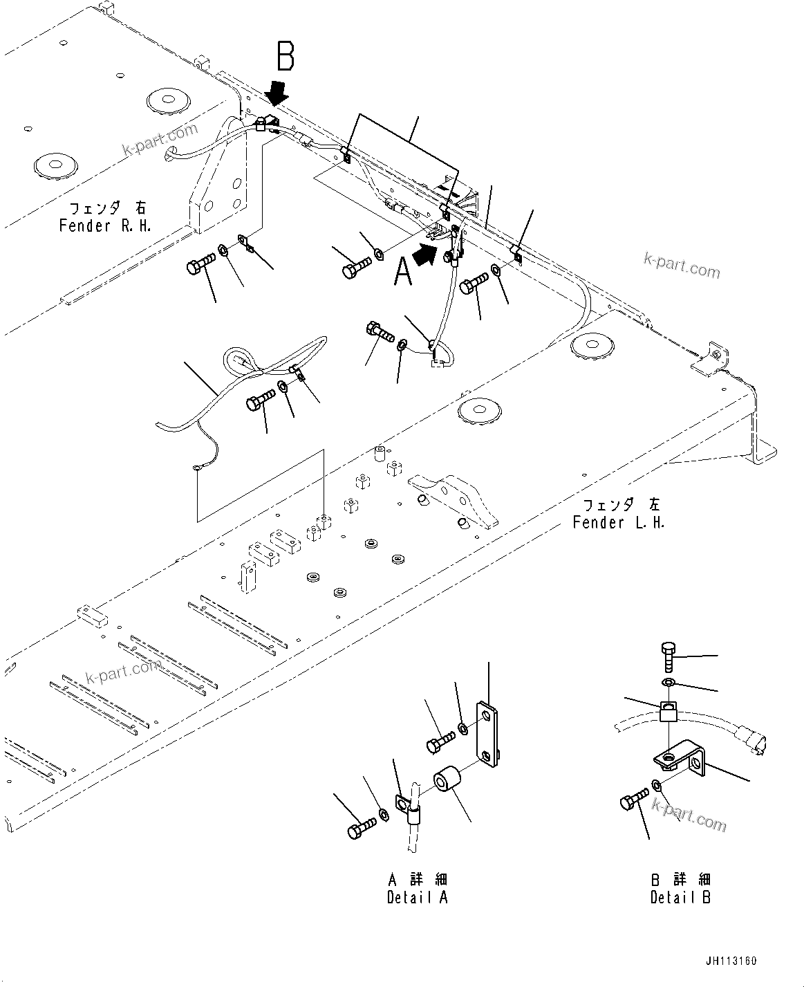 Komatsu parts book diagram for D275A-6 S/N 190001-UP (Mongolia Standard Machine): ELECTRIC WIRING HARNESS, REAR(#180001-)