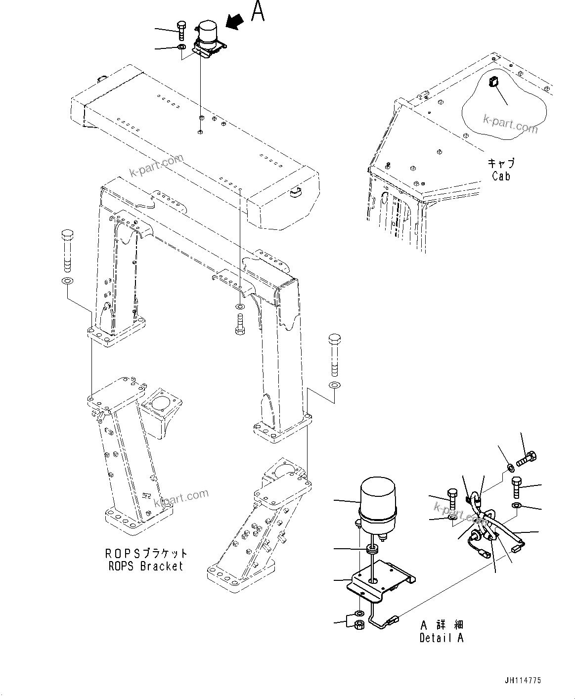 Komatsu parts book diagram for D275A-6 S/N 190001-UP (Mongolia Standard Machine): BEACON LAMP, (#190001-)