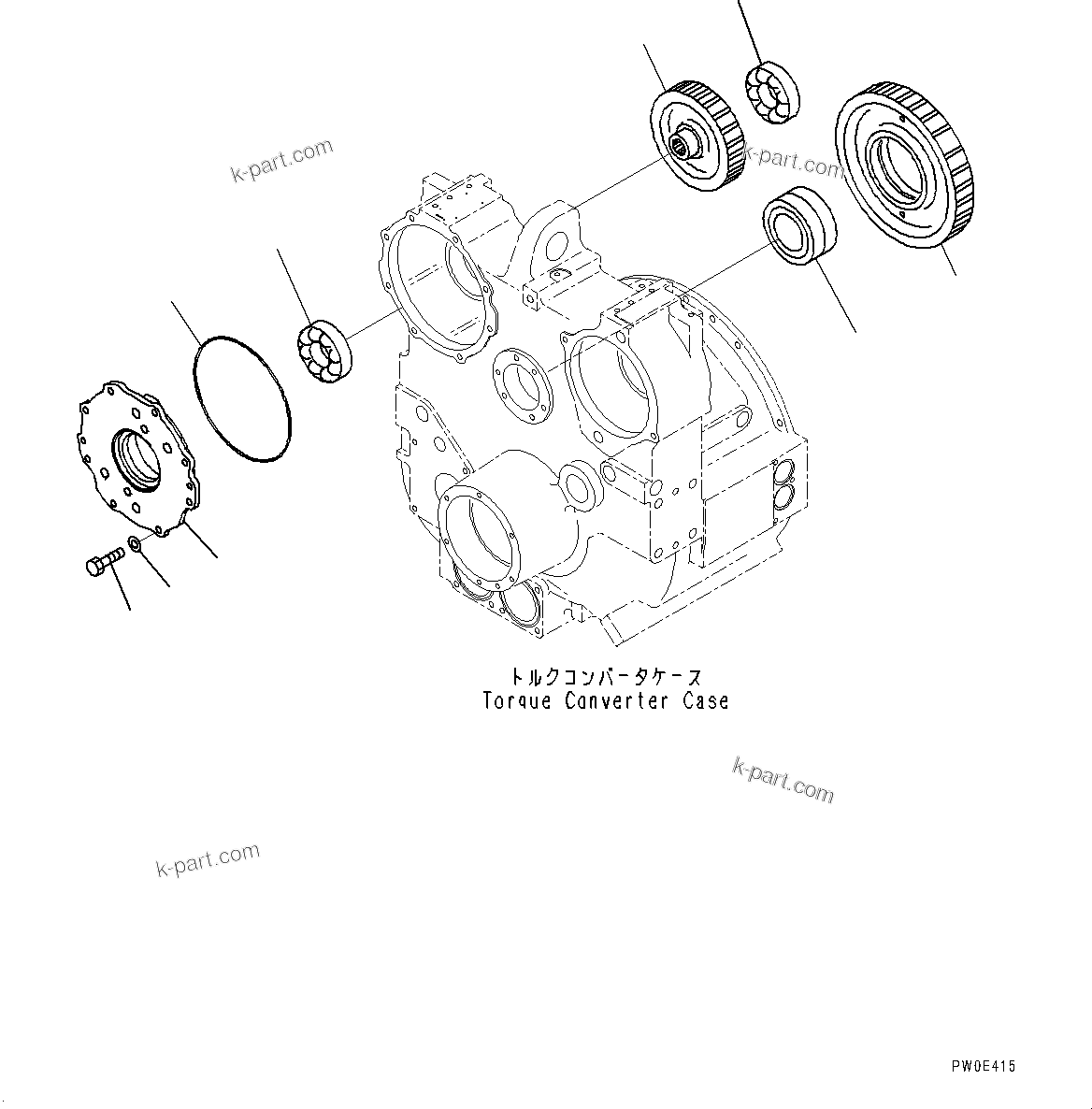 Komatsu parts book diagram for D275A-6 S/N 190001-UP (Mongolia Standard Machine): POWER TRAIN, CHARGE PUMP GEAR(#180001-)