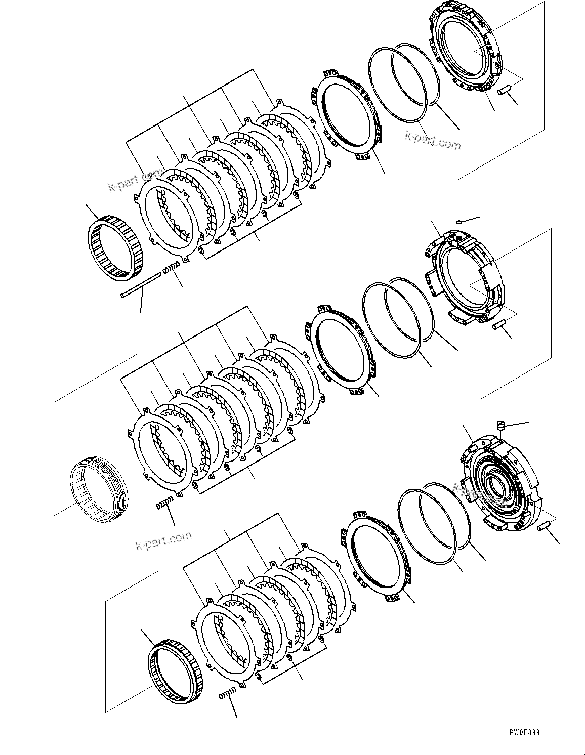Komatsu parts book diagram for D275A-6 S/N 190001-UP (Mongolia Standard Machine): POWER TRAIN, 1ST, 2ND AND 3RD HOUSING(#180001-)