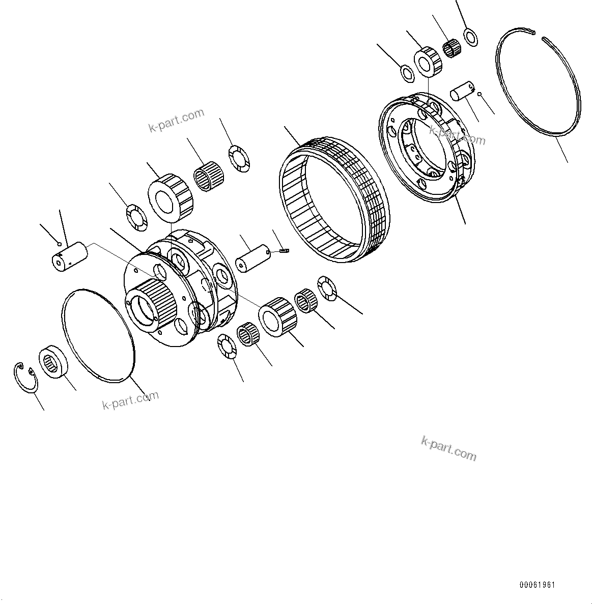 Komatsu parts book diagram for D275A-6 S/N 190001-UP (Mongolia Standard Machine): POWER TRAIN, CARRIER (1/2)(#180001-)