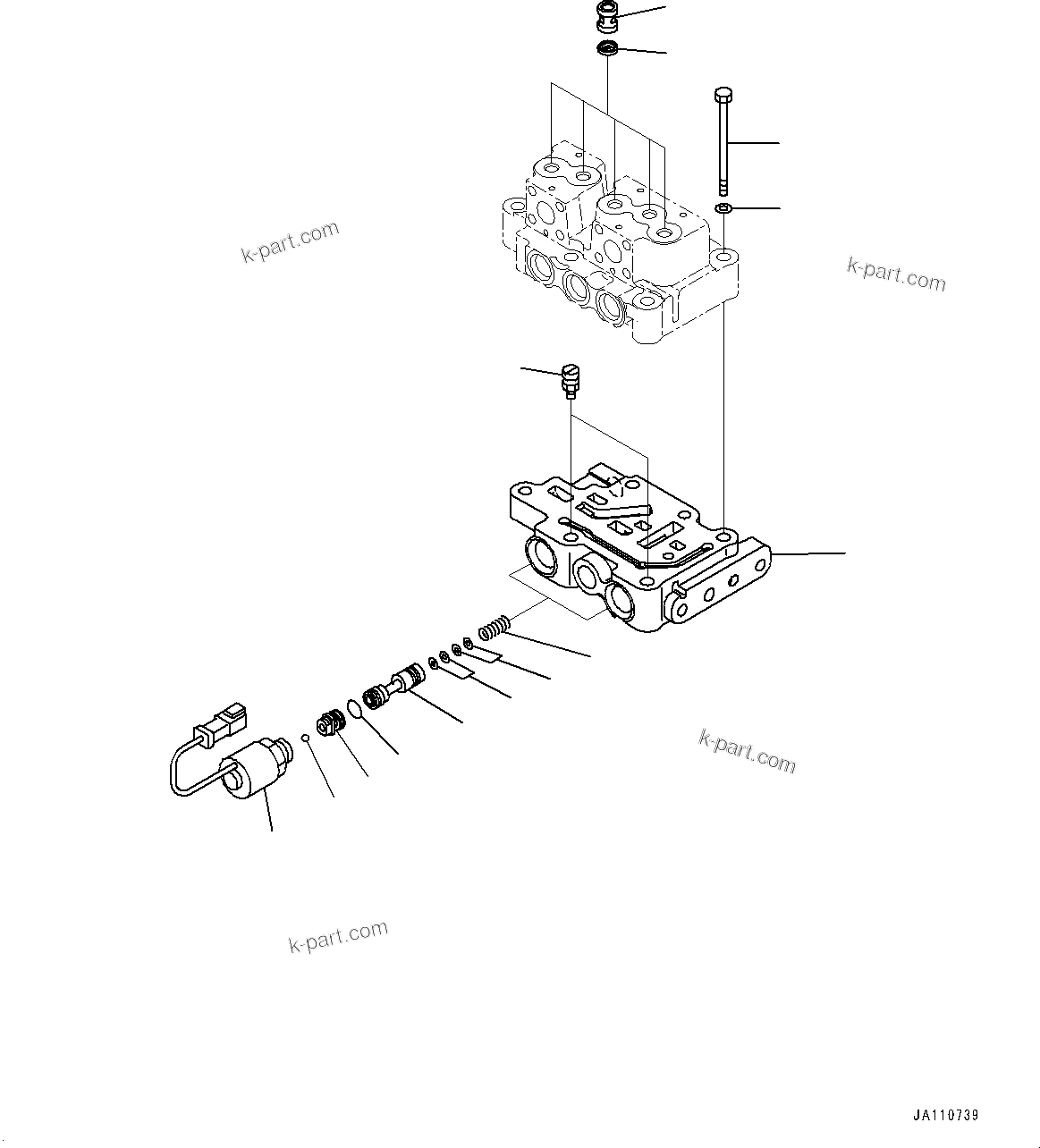 Komatsu parts book diagram for D275A-6 S/N 190001-UP (Mongolia Standard Machine): POWER TRAIN, TRANSMISSION LOWER VALVE(#180001-)