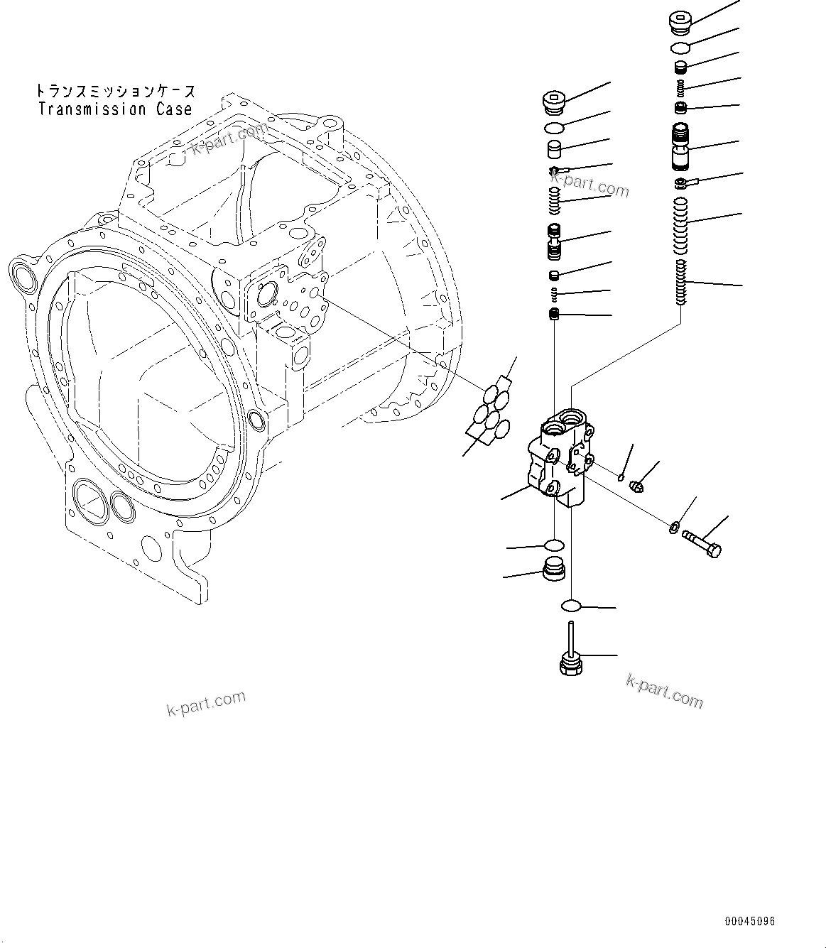 Komatsu parts book diagram for D275A-6 S/N 190001-UP (Mongolia Standard Machine): POWER TRAIN, TRANSMISSION MAIN RELIEF VALVE(#180001-)