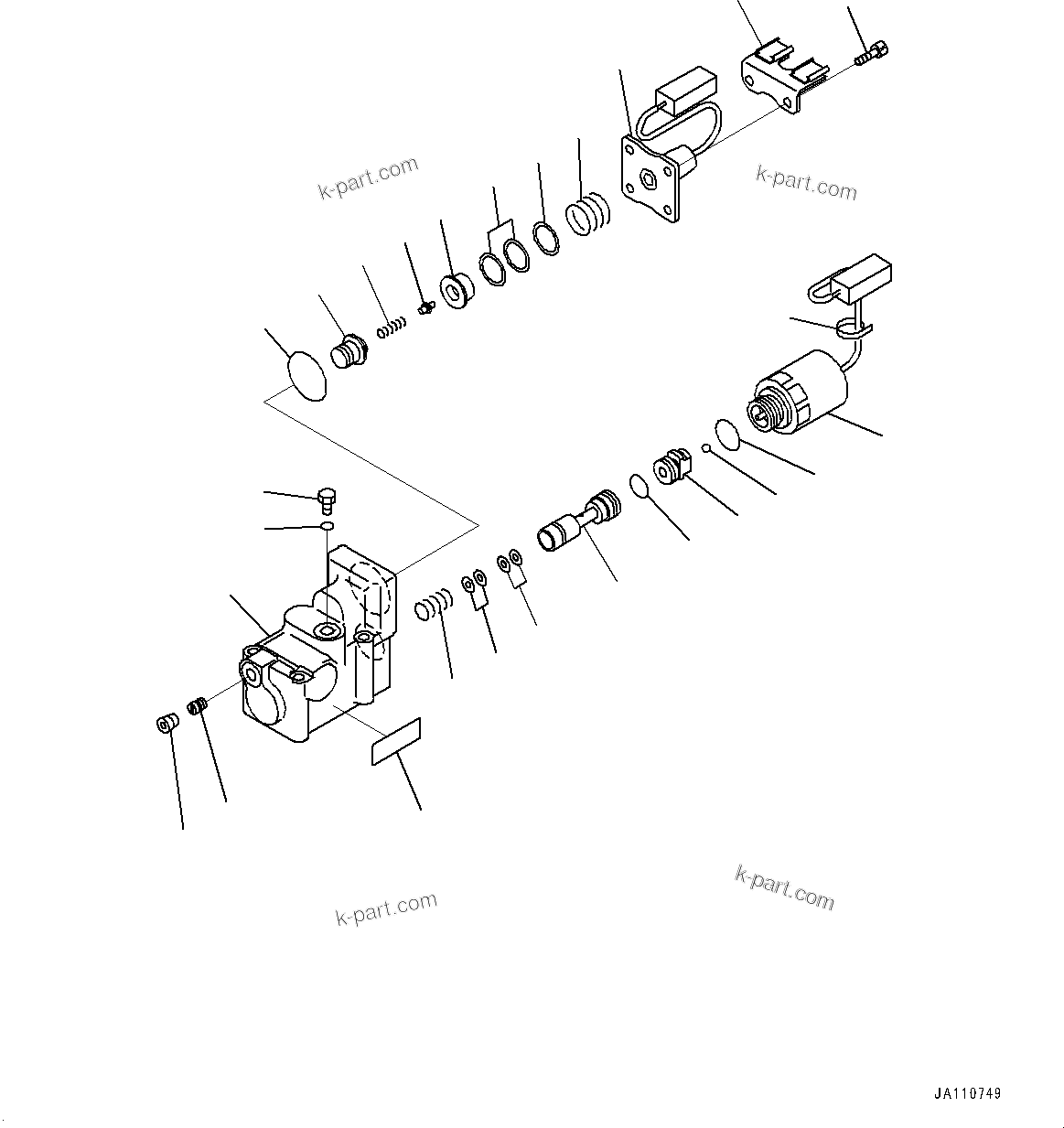 Komatsu parts book diagram for D275A-6 S/N 190001-UP (Mongolia Standard Machine): POWER TRAIN, CLUTCH CONTROL VALVE(#180001-)