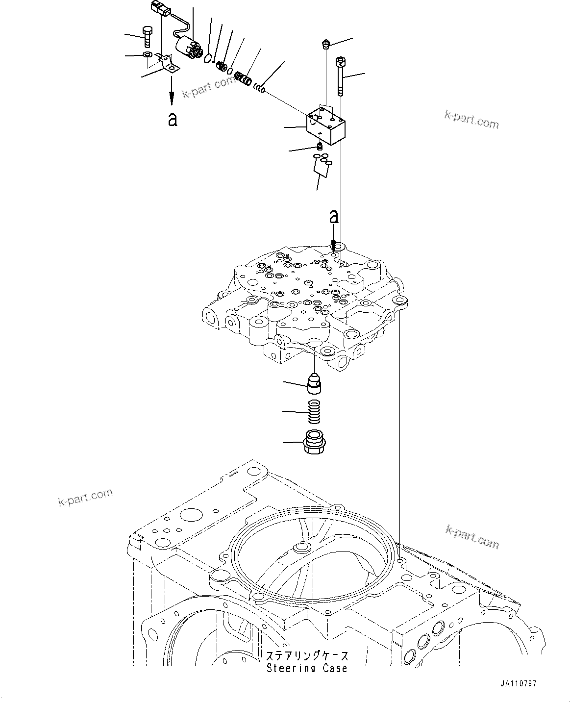 Komatsu parts book diagram for D275A-6 S/N 190001-UP (Mongolia Standard Machine): POWER TRAIN, PREVENT STEEP BRAKE VALVE(#180001-)