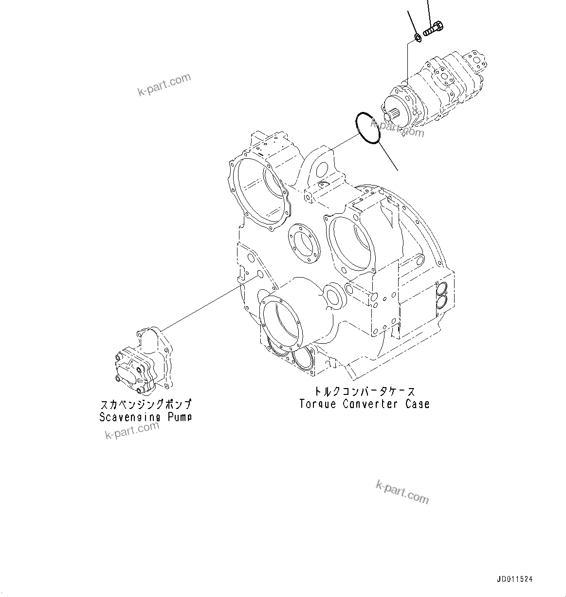 Komatsu parts book diagram for D275A-6 S/N 190001-UP (Mongolia Standard Machine): POWER TRAIN, HYDRAULIC PUMP MOUNTING(#180001-)