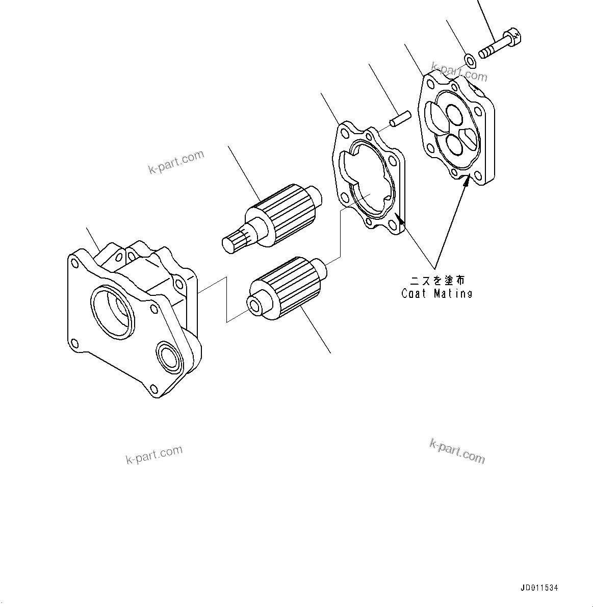 Komatsu parts book diagram for D275A-6 S/N 190001-UP (Mongolia Standard Machine): POWER TRAIN, GEAR PUMP (3/3)(#180001-)
