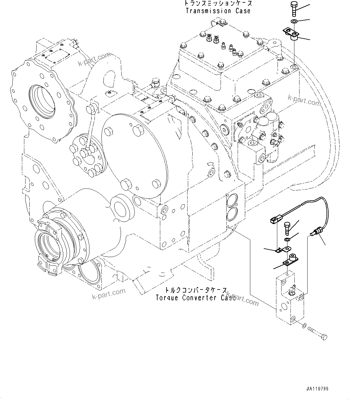 Komatsu parts book diagram for D275A-6 S/N 190001-UP (Mongolia Standard Machine): POWER TRAIN, SENSOR(#180001-)