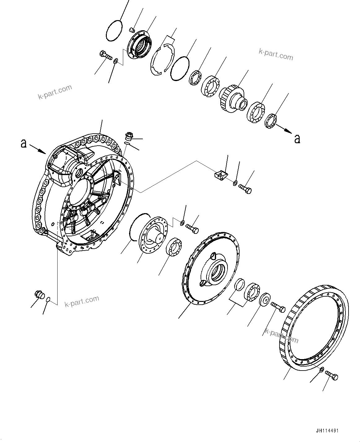 Komatsu parts book diagram for D275A-6 S/N 190001-UP (Mongolia Standard Machine): FINAL DRIVE, FINAL GEAR CASE L.H.(#190001-)