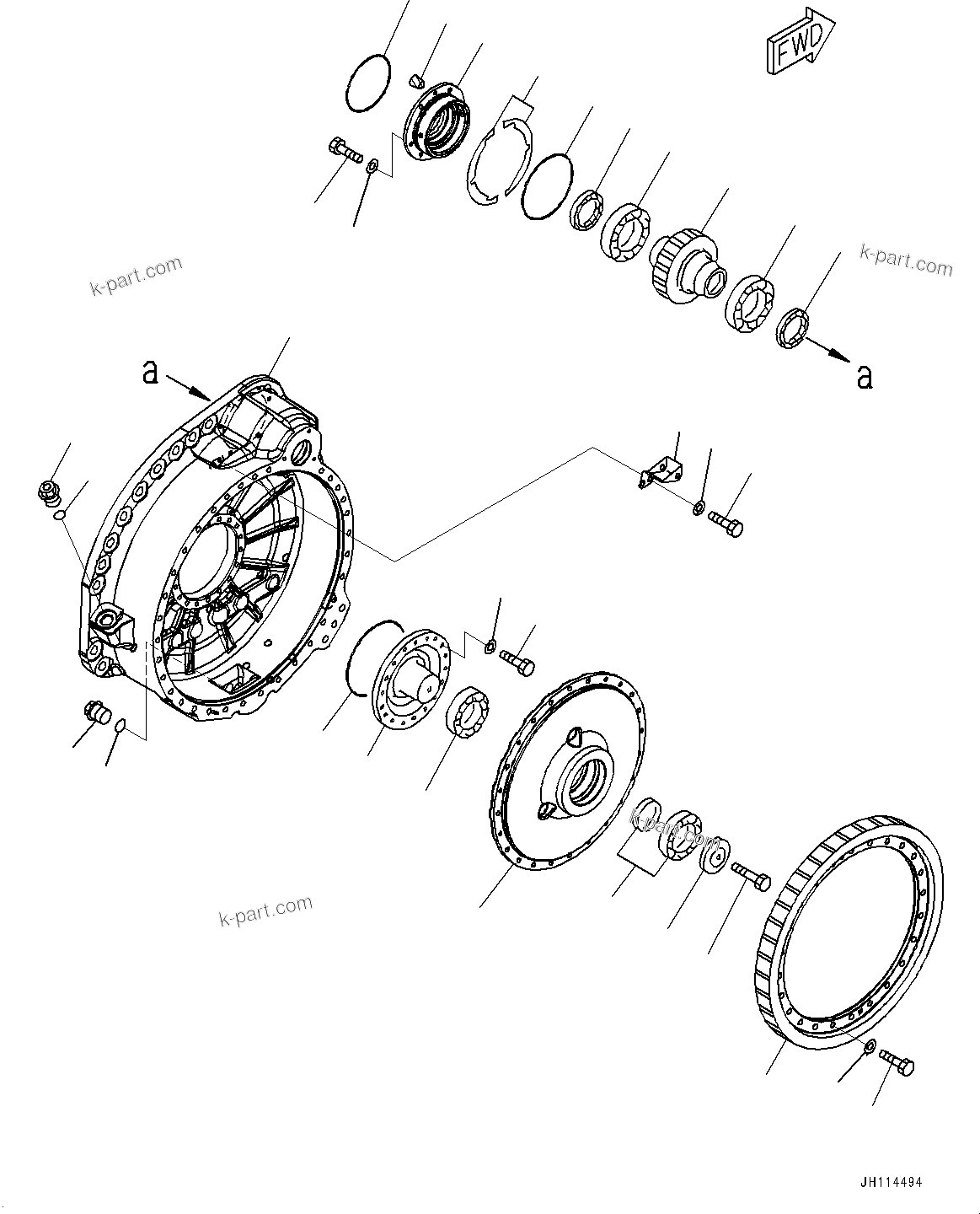 Komatsu parts book diagram for D275A-6 S/N 190001-UP (Mongolia Standard Machine): FINAL DRIVE, FINAL GEAR CASE R.H.(#190001-)