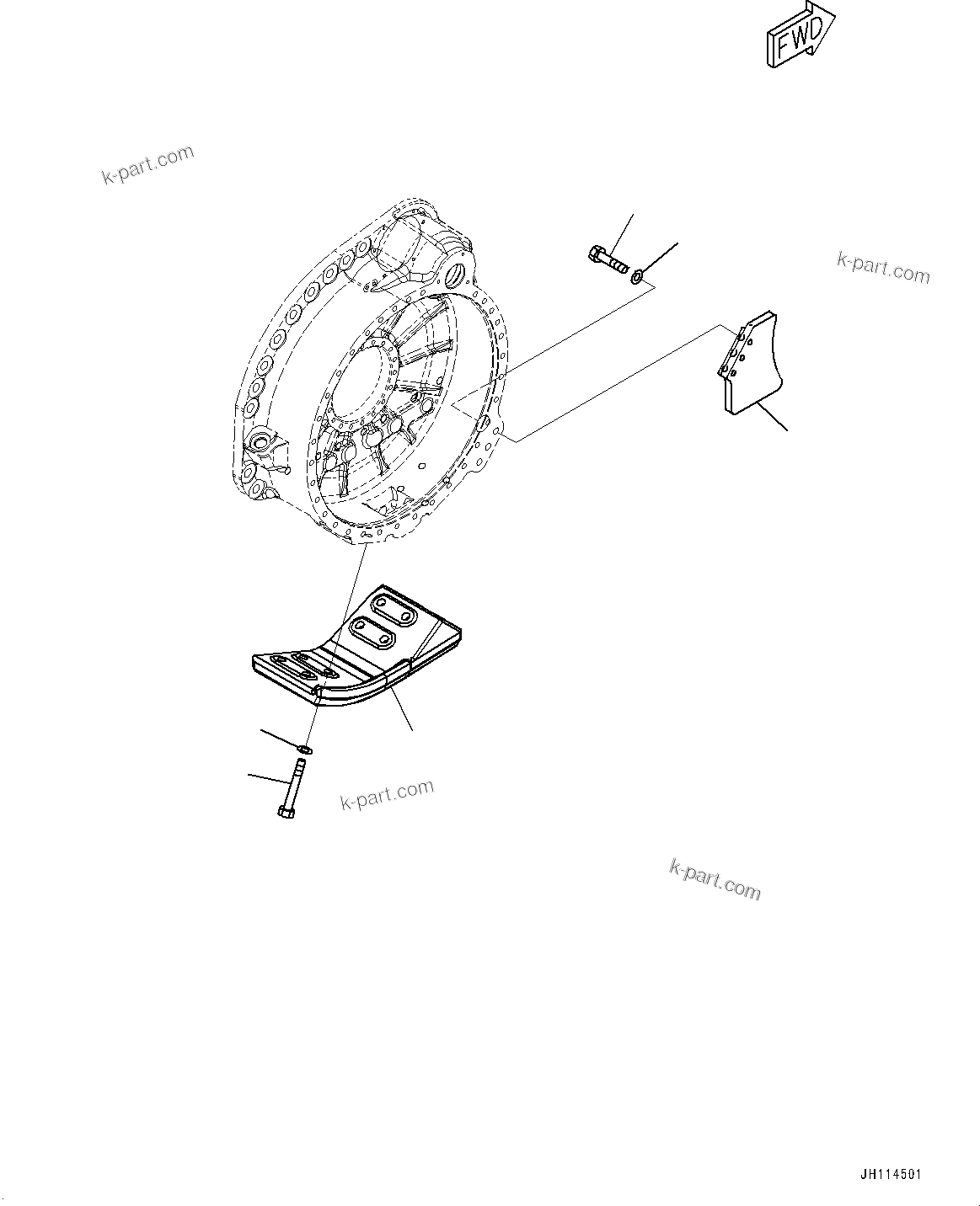 Komatsu parts book diagram for D275A-6 S/N 190001-UP (Mongolia Standard Machine): GUARD, R.H.(#190001-)