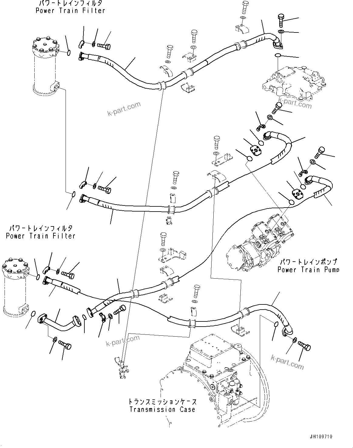 Komatsu parts book diagram for D275A-6 S/N 190001-UP (Mongolia Standard Machine): POWER TRAIN PIPING, OIL SUCTION PIPE(#180001-)