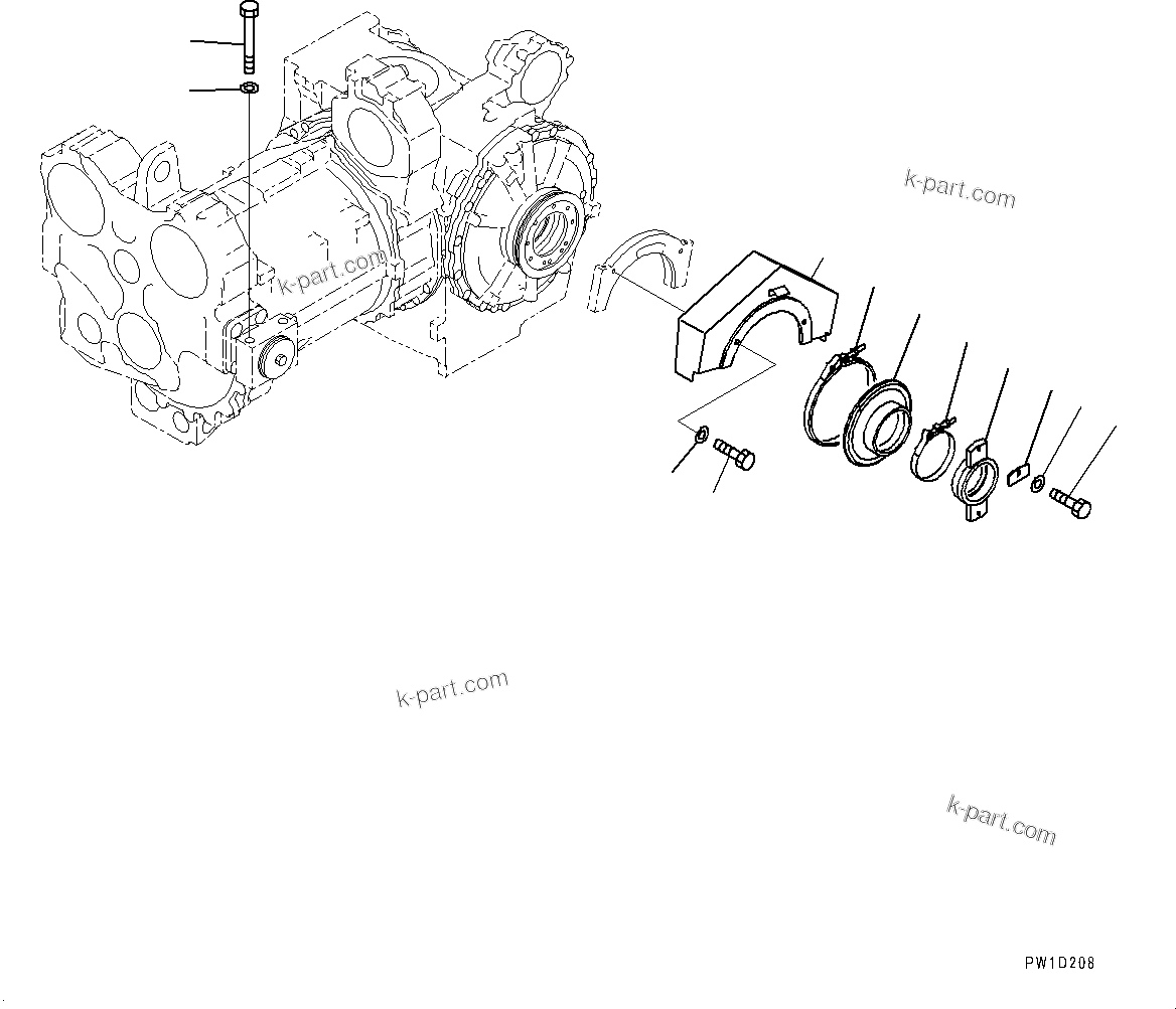 Komatsu parts book diagram for D275A-6 S/N 190001-UP (Mongolia Standard Machine): POWER TRAIN UNIT MOUNTING, (#180001-)