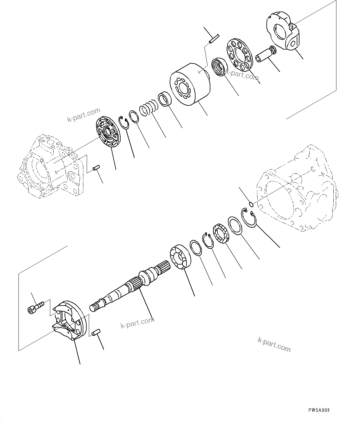 Komatsu parts book diagram for D275A-6 S/N 190001-UP (Mongolia Standard Machine): HYDRAULIC PUMP, PISTON PUMP (2/5)(#180001-)