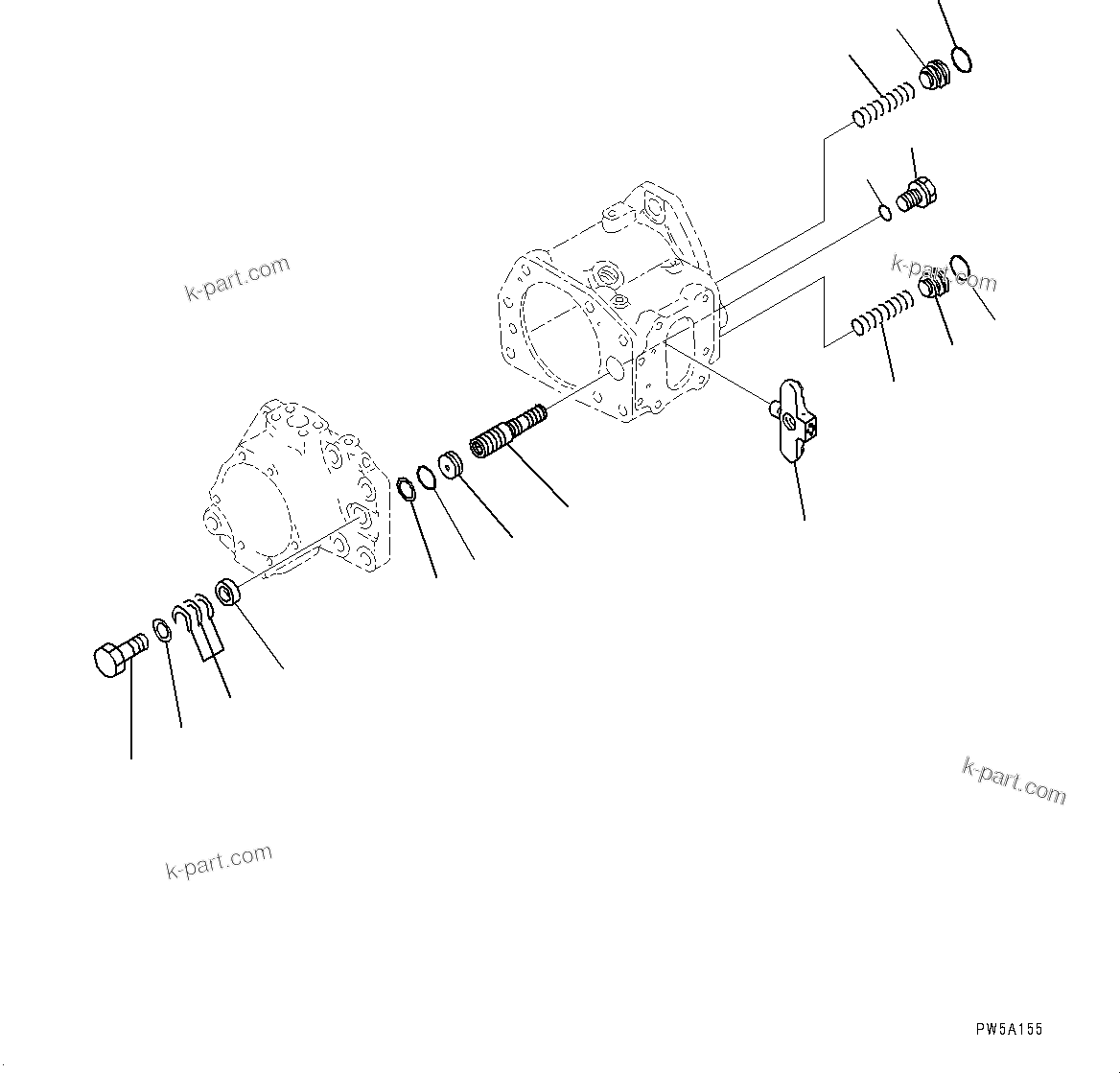 Komatsu parts book diagram for D275A-6 S/N 190001-UP (Mongolia Standard Machine): HYDRAULIC PUMP, PISTON PUMP (3/5)(#180001-)