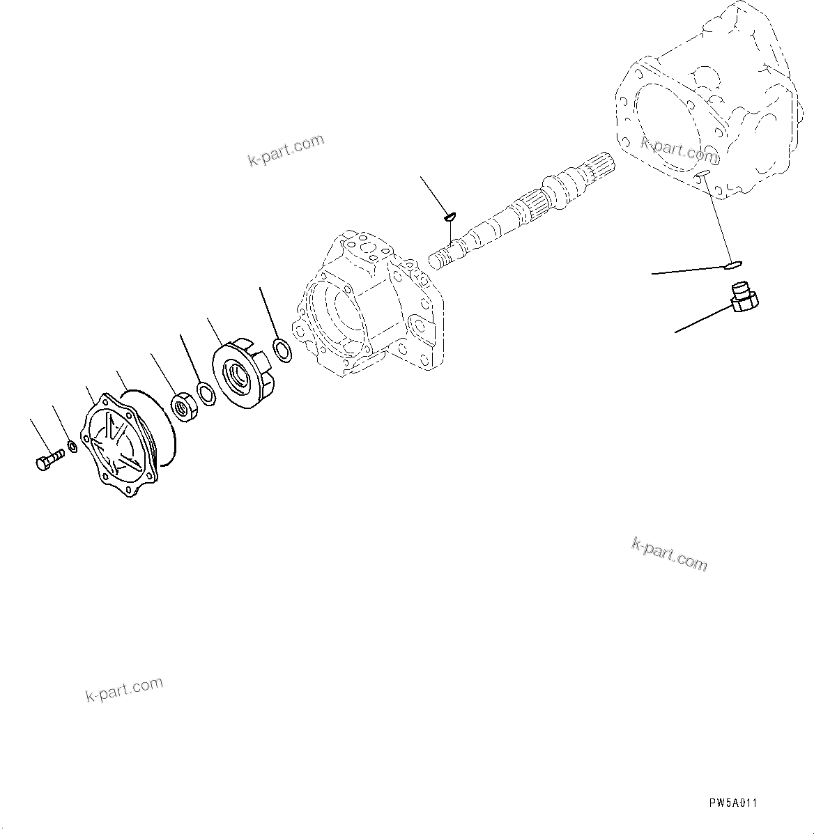 Komatsu parts book diagram for D275A-6 S/N 190001-UP (Mongolia Standard Machine): HYDRAULIC PUMP, PISTON PUMP (4/5)(#180001-)