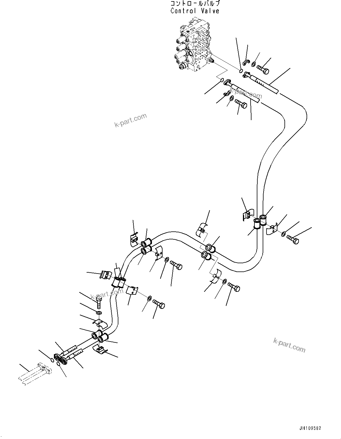 Komatsu parts book diagram for D275A-6 S/N 190001-UP (Mongolia Standard Machine): DOZER BLADE LIFT PIPING, (#180001-)