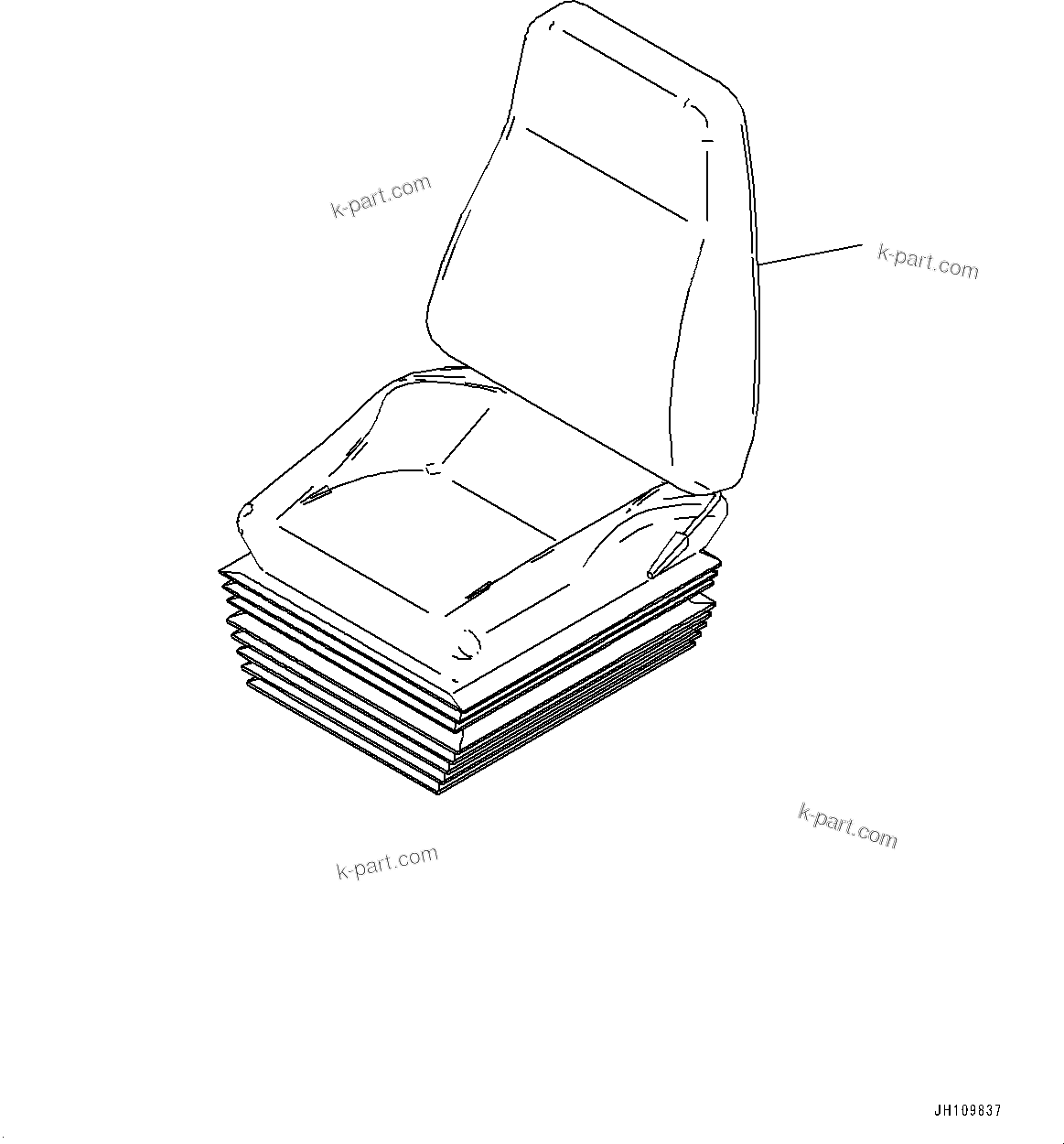 Komatsu parts book diagram for D275A-6 S/N 190001-UP (Mongolia Standard Machine): OPERATOR'S SEAT, (#180001-)