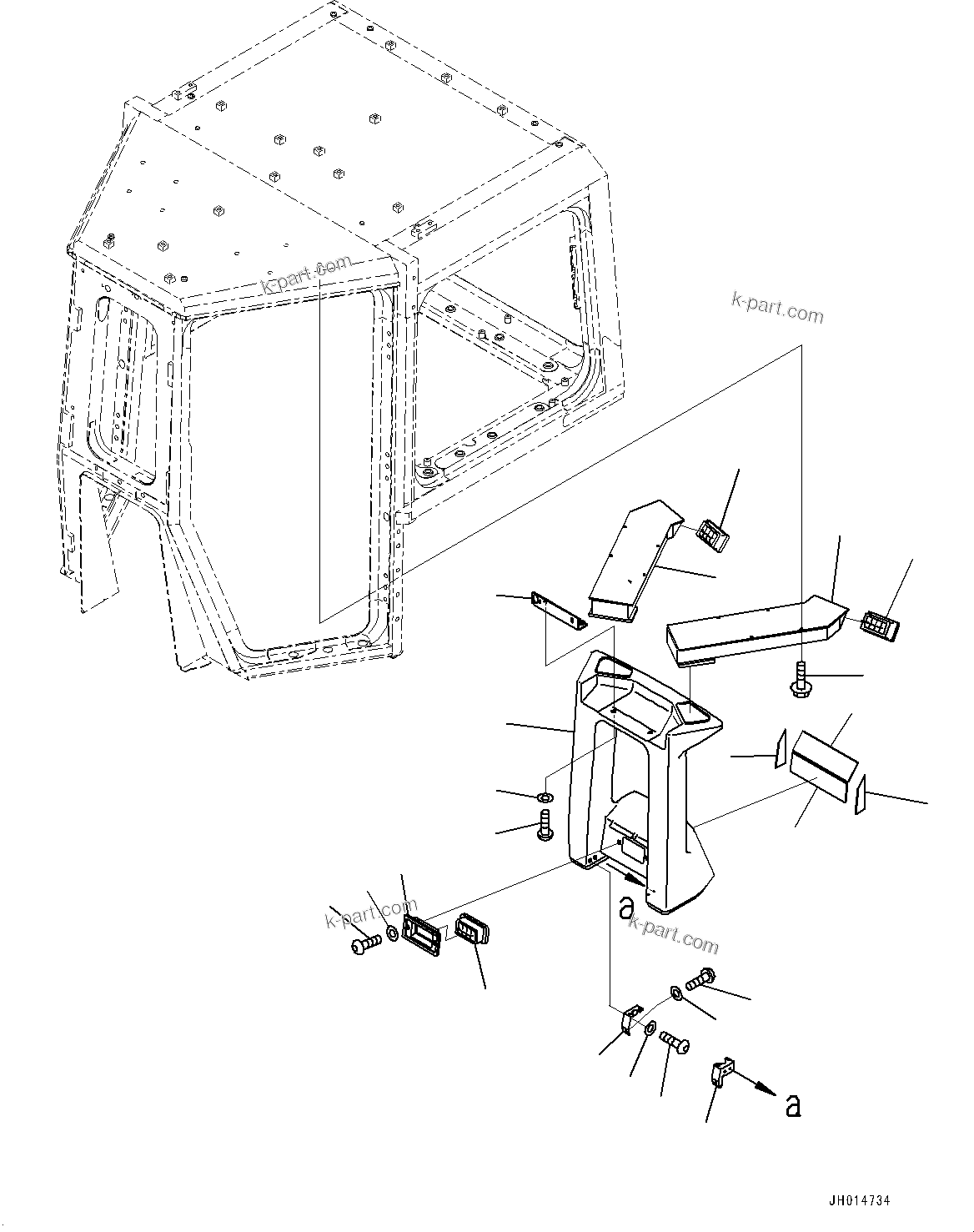 Komatsu parts book diagram for D275A-6 S/N 190001-UP (Mongolia Standard Machine): CAB, AIR CONDITIONER DUCT(#190001-)
