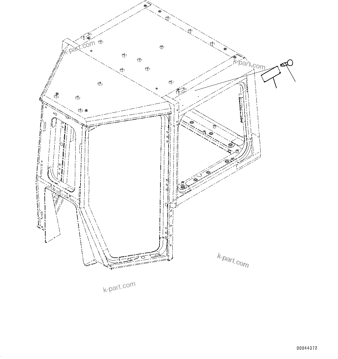 Komatsu parts book diagram for D275A-6 S/N 190001-UP (Mongolia Standard Machine): CAB, FOPS PLATE(#190001-)