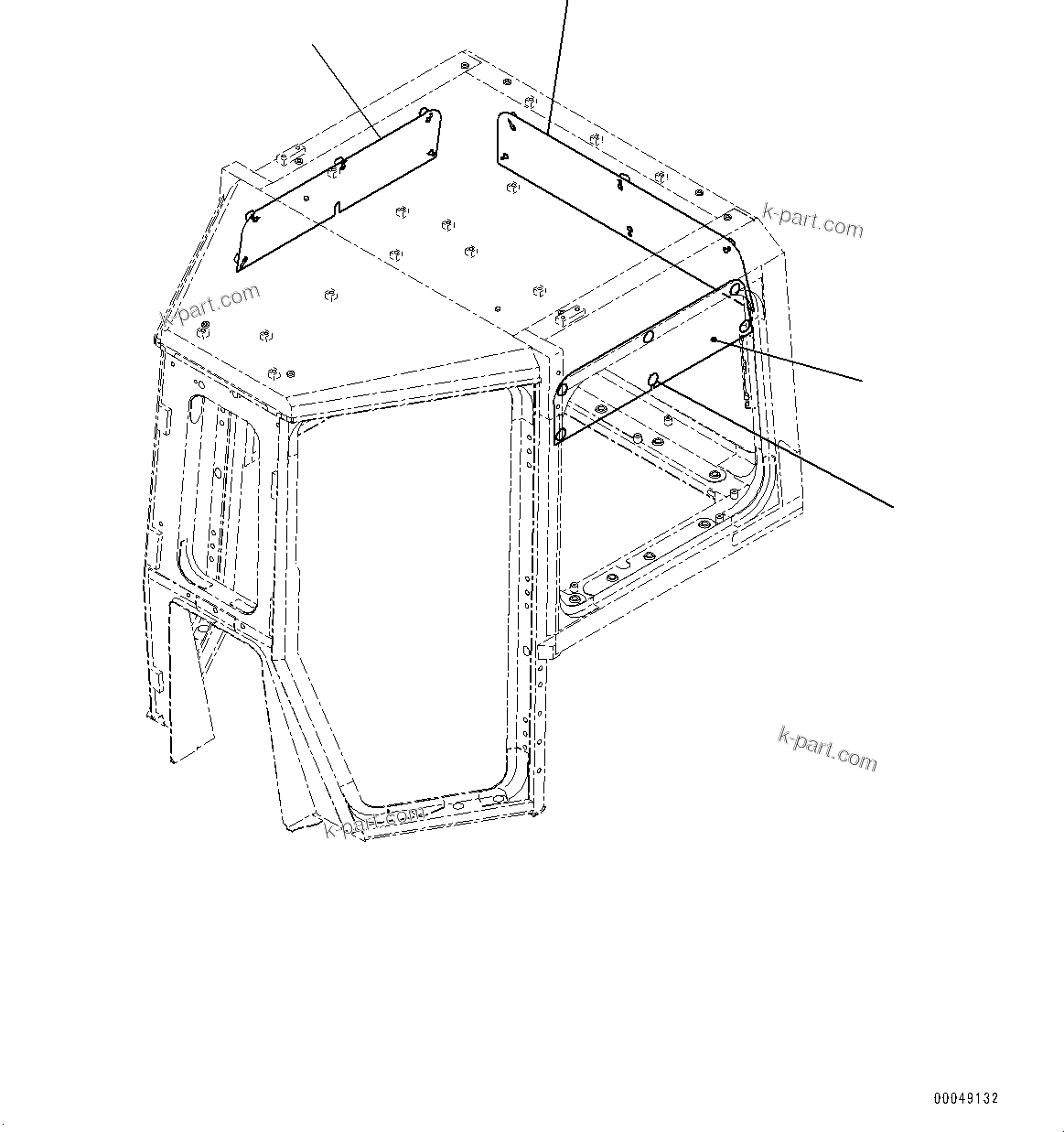 Komatsu parts book diagram for D275A-6 S/N 190001-UP (Mongolia Standard Machine): SUNVISOR, (#180001-)