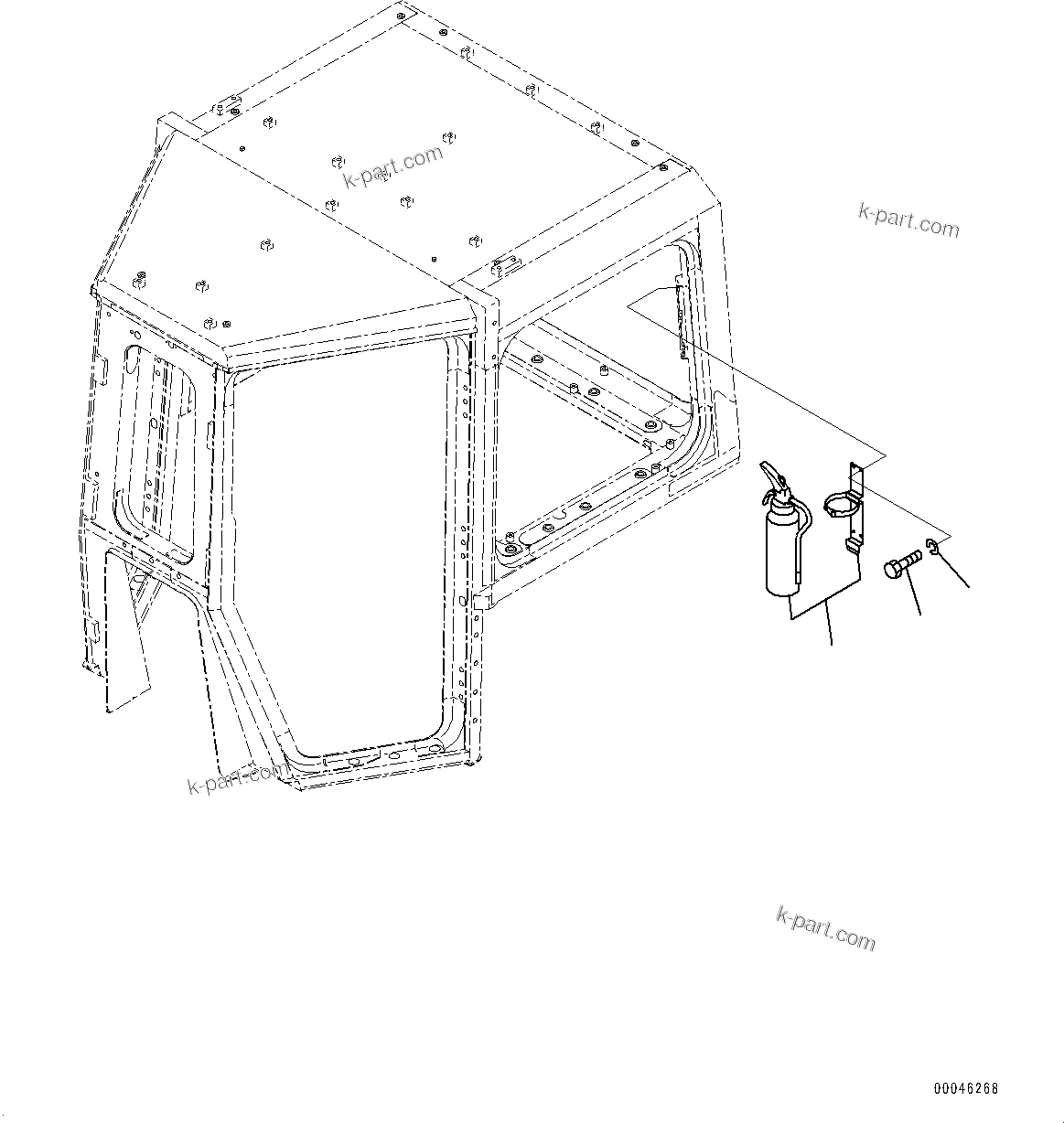 Komatsu parts book diagram for D275A-6 S/N 190001-UP (Mongolia Standard Machine): FIRE EXTINGUISHER, (#180001-)