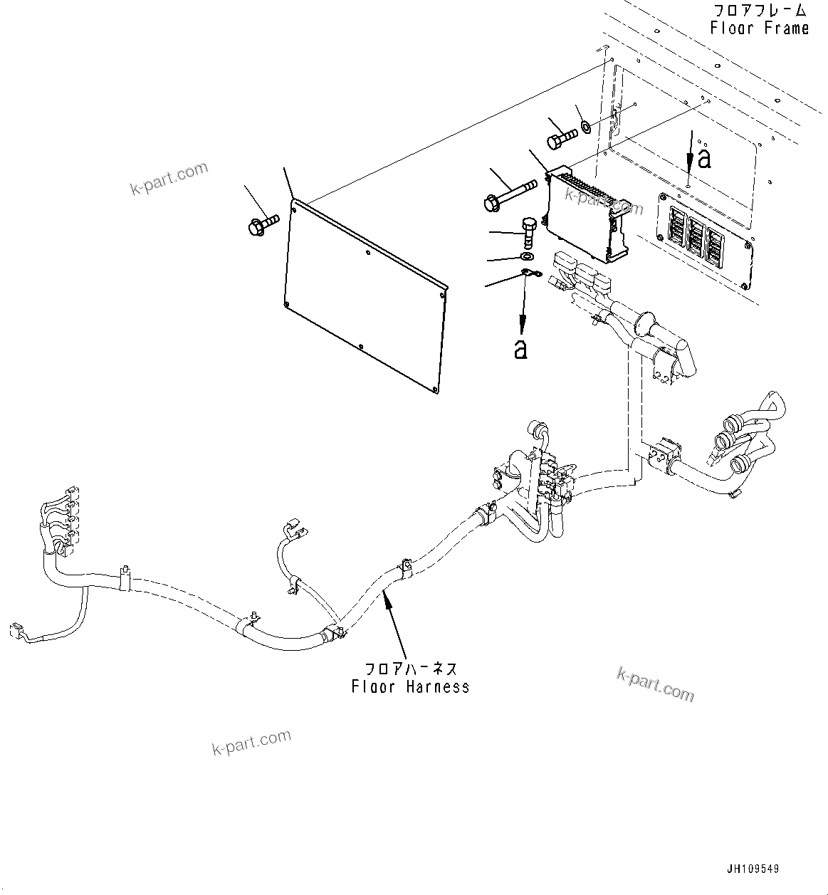 Komatsu parts book diagram for D275A-6 S/N 190001-UP (Mongolia Standard Machine): FLOOR FRAME, CONTROLLER(#190001-)