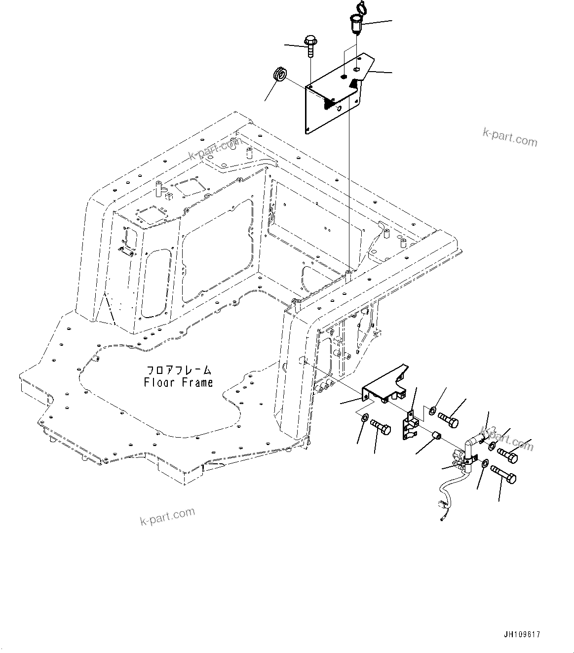 Komatsu parts book diagram for D275A-6 S/N 190001-UP (Mongolia Standard Machine): FLOOR FRAME, SOCKET COVER(#190001-)