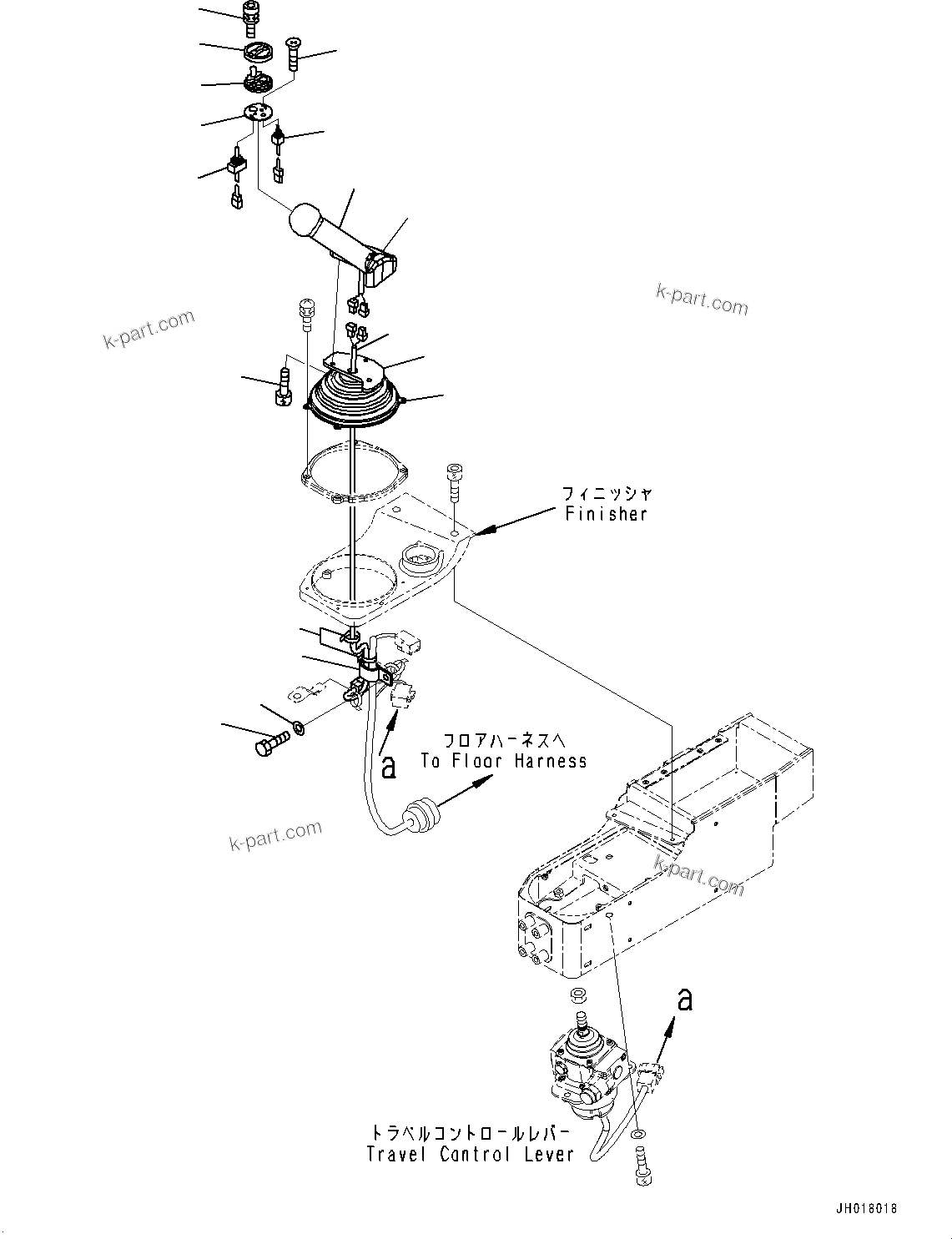 Komatsu parts book diagram for D275A-6 S/N 190001-UP (Mongolia Standard Machine): FLOOR FRAME, TRAVEL CONTROL LEVER(#190001-)