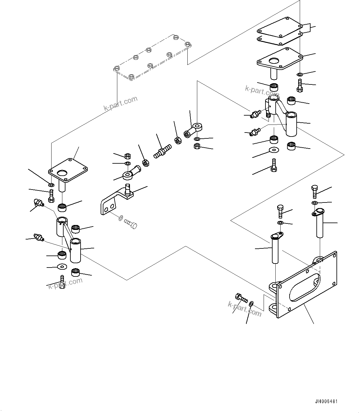 Komatsu parts book diagram for D275A-6 S/N 190001-UP (Mongolia Standard Machine): FLOOR FRAME, ADJUST LINK(#190001-)
